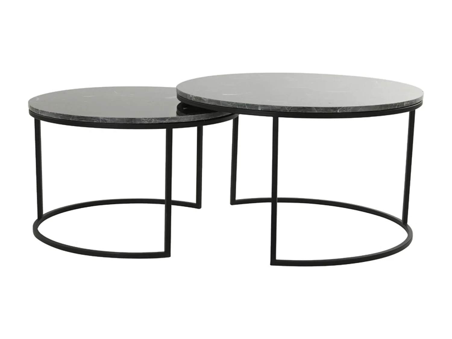 Table basse ALFIO - Ø75x45,5cm - Marron - Lot de 2