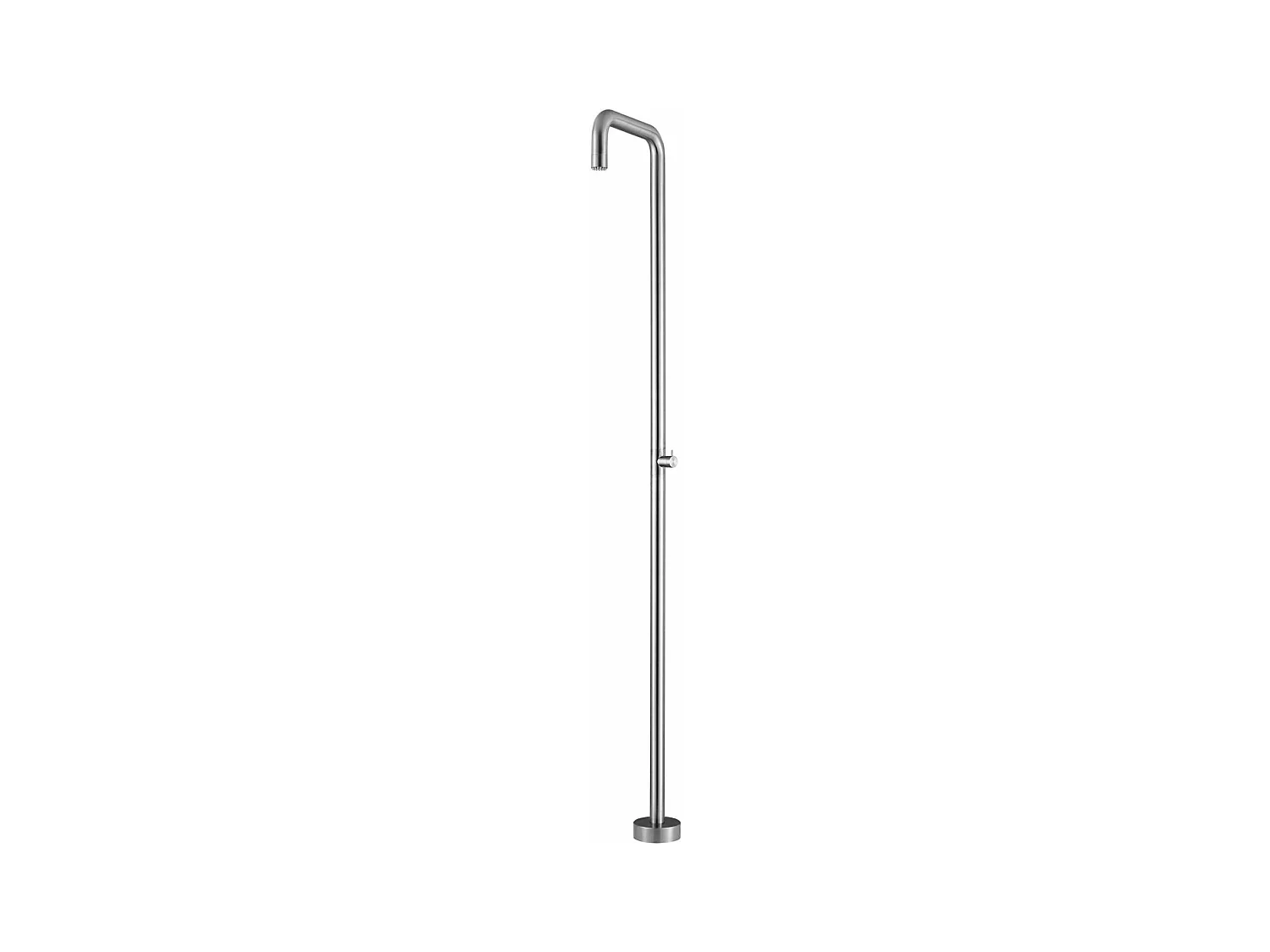 Douche de piscine Utah en Acier Inox.S316 – Tête Ø50cm /Corps Ø50mm/H. 2,36m – Garantie 10 ans - POOLIMEX