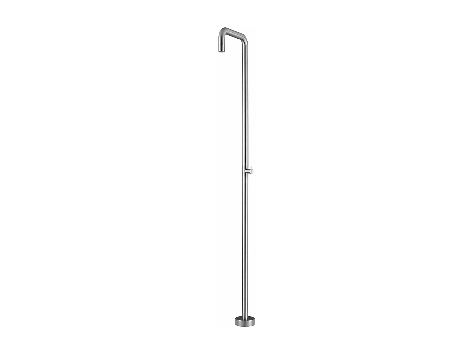 Douche de piscine Utah en Acier Inox.S316 – Tête Ø50cm /Corps Ø50mm/H. 2,36m – Garantie 10 ans - POOLIMEX