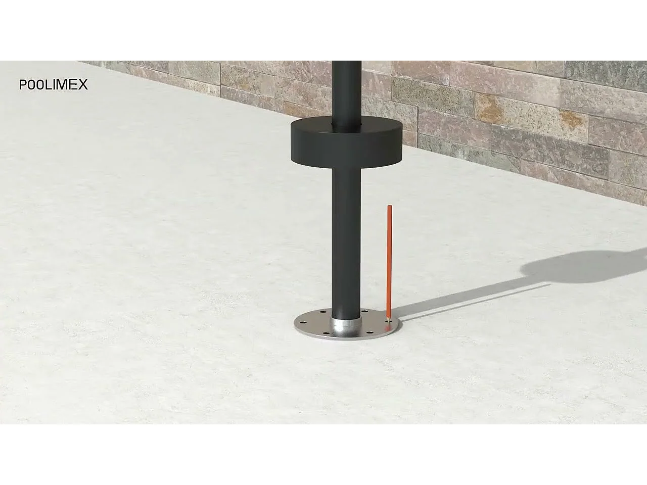 Douche de piscine Niagara en Acier Inox.S316 Noir Matt – Tête 60x45mm /Corps 60x45mm/H. 2,18m – Garantie 10 ans - POOLIMEX