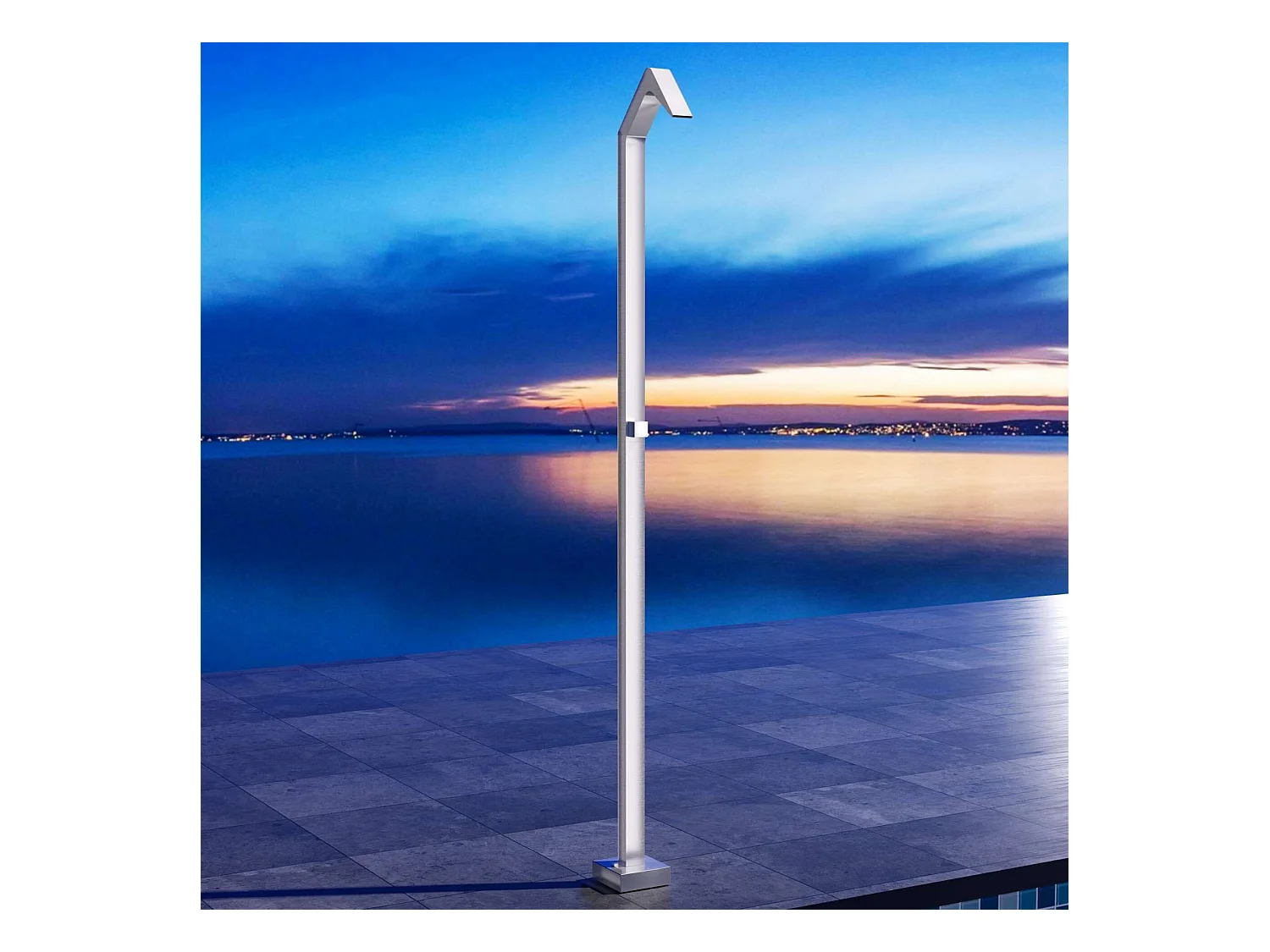 Douche de piscine Niagara en Acier Inox.S316 – Tête 60x45mm /Corps 60x45mm/H. 2,18m – Garantie 10 ans - POOLIMEX