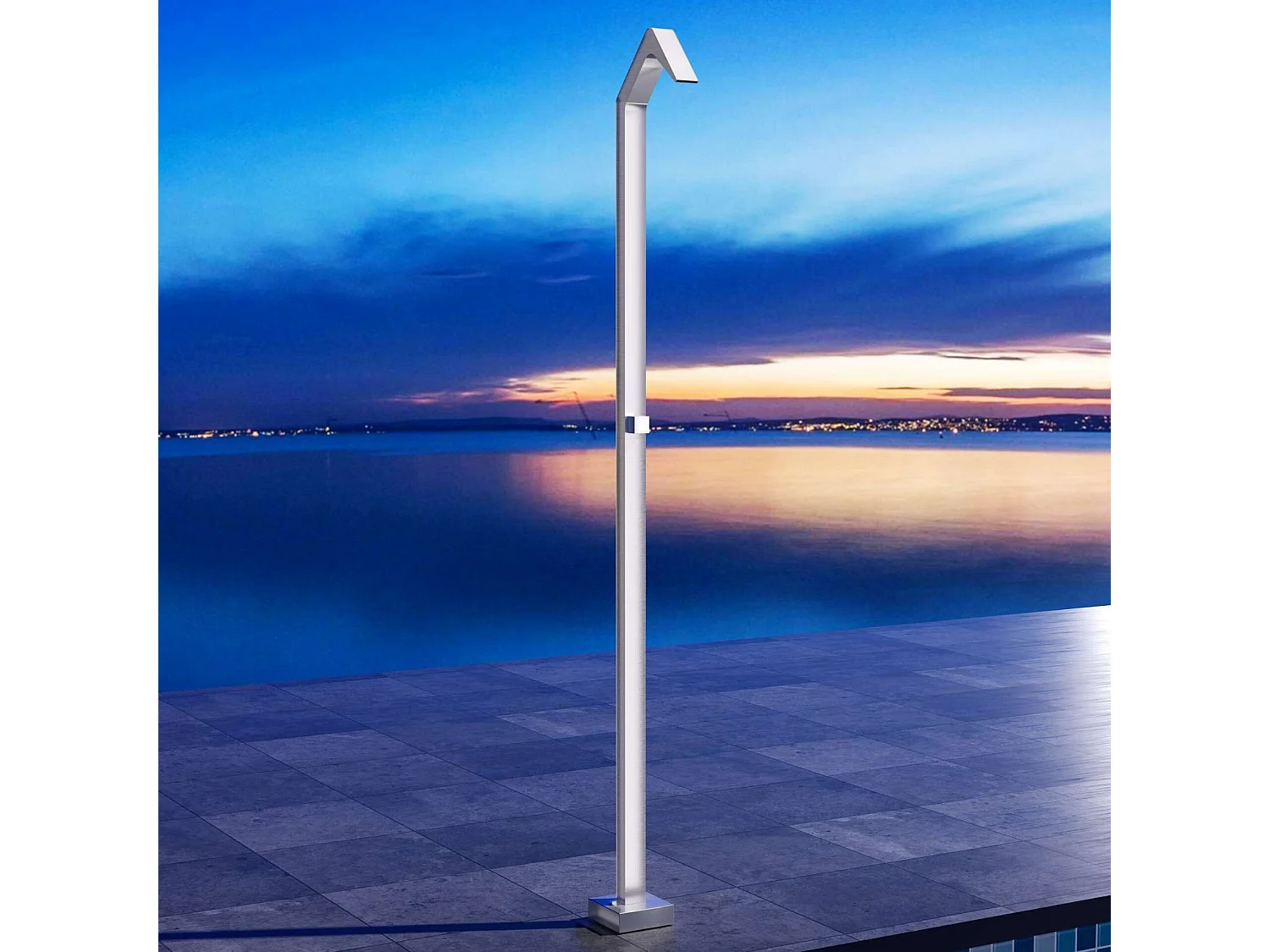 Douche de piscine Niagara en Acier Inox.S316 – Tête 60x45mm /Corps 60x45mm/H. 2,18m – Garantie 10 ans - POOLIMEX