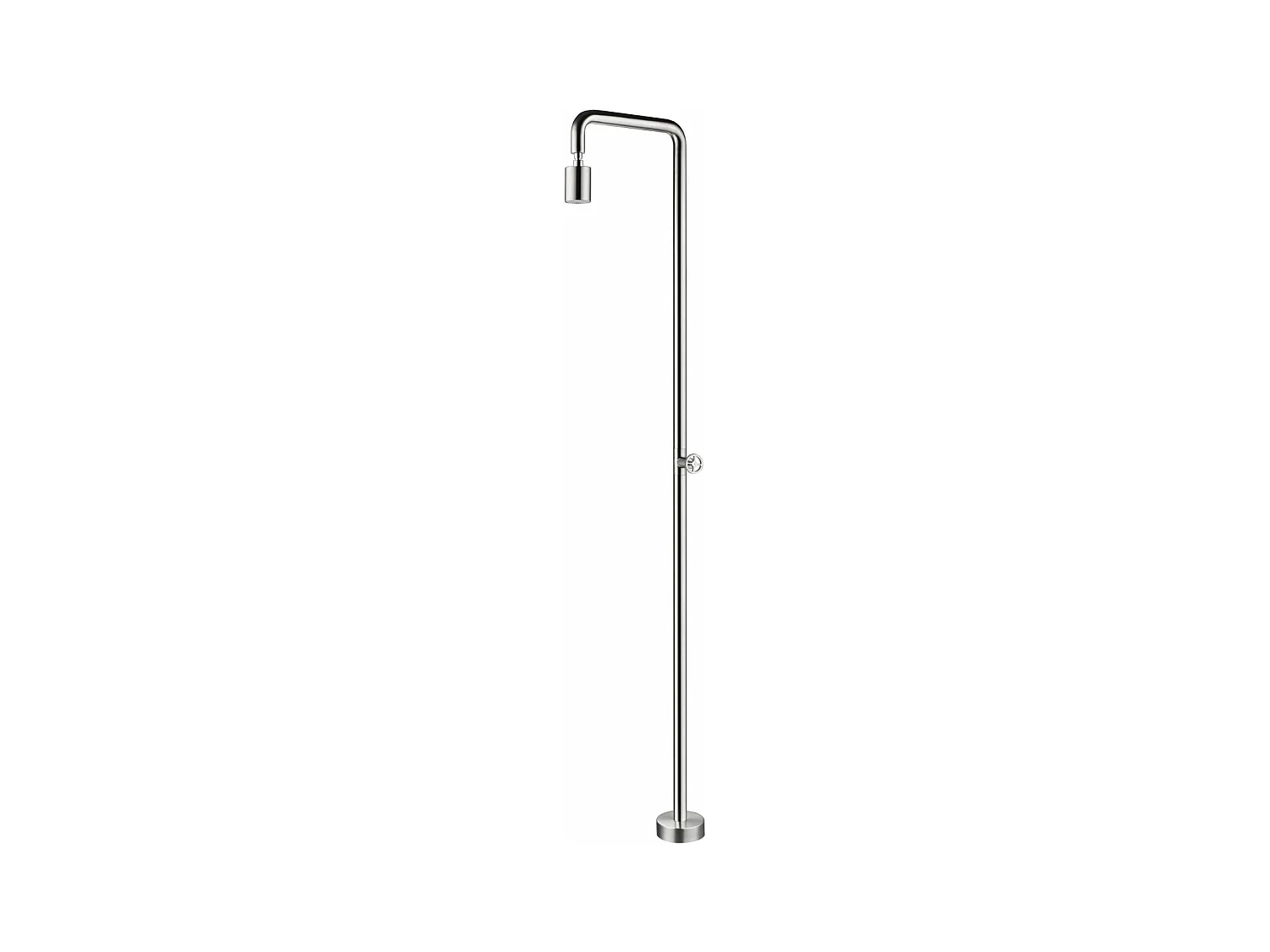 Douche de piscine Pool en Acier Inox.S316 – Tête Ø80mm /Corps Ø42mm/H. 2,36m – Garantie 10 ans - POOLIMEX