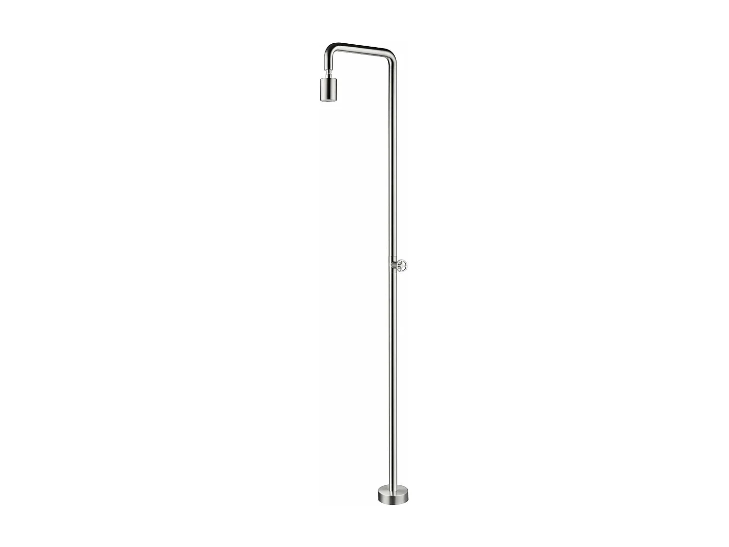 Douche de piscine Pool en Acier Inox.S316 – Tête Ø80mm /Corps Ø42mm/H. 2,36m – Garantie 10 ans - POOLIMEX