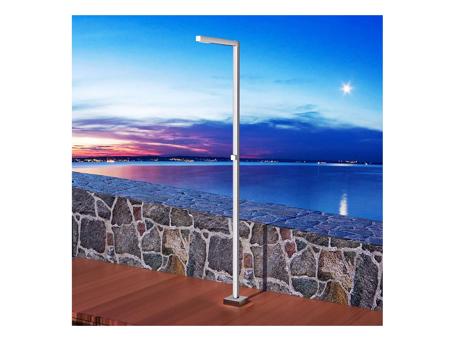 Douche de piscine Alabama en Acier Inox.S316 – Tête 40x40mm /Corps 40x40mm/H. 2,25m – Garantie 10 ans - POOLIMEX