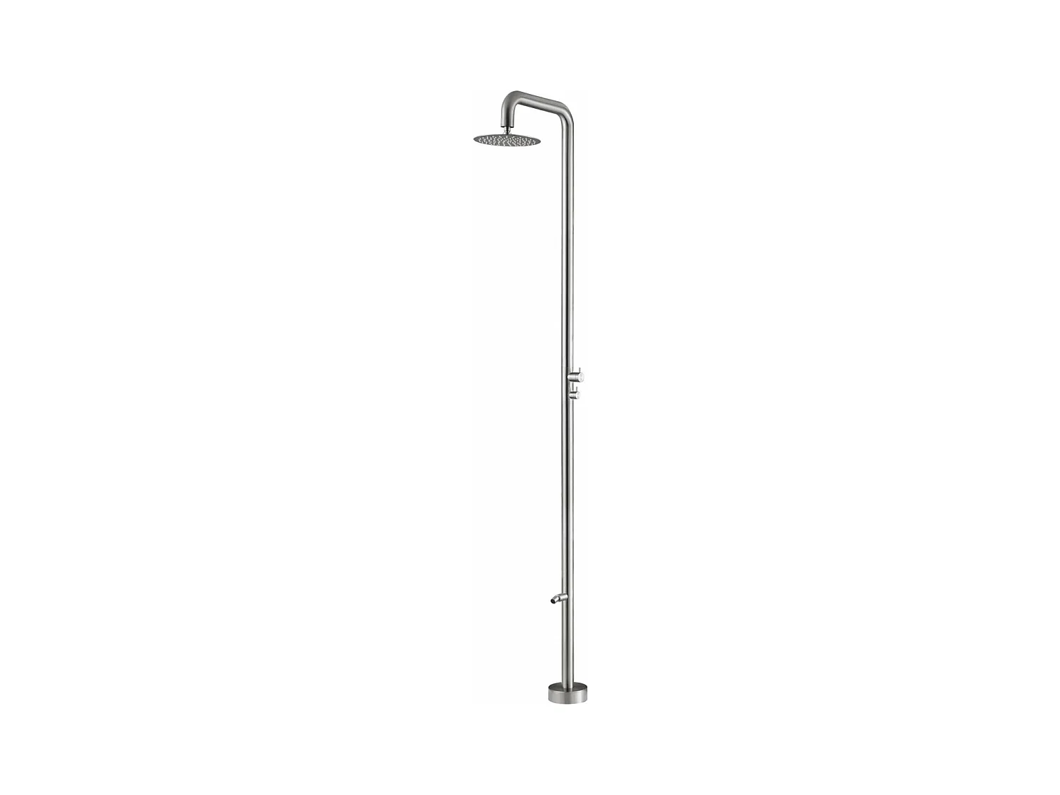 Douche de piscine Michigan en Acier Inox.S316 – Tête Ø25cm /Corps Ø50mm/H. 2,40m – Garantie 10 ans - POOLIMEX