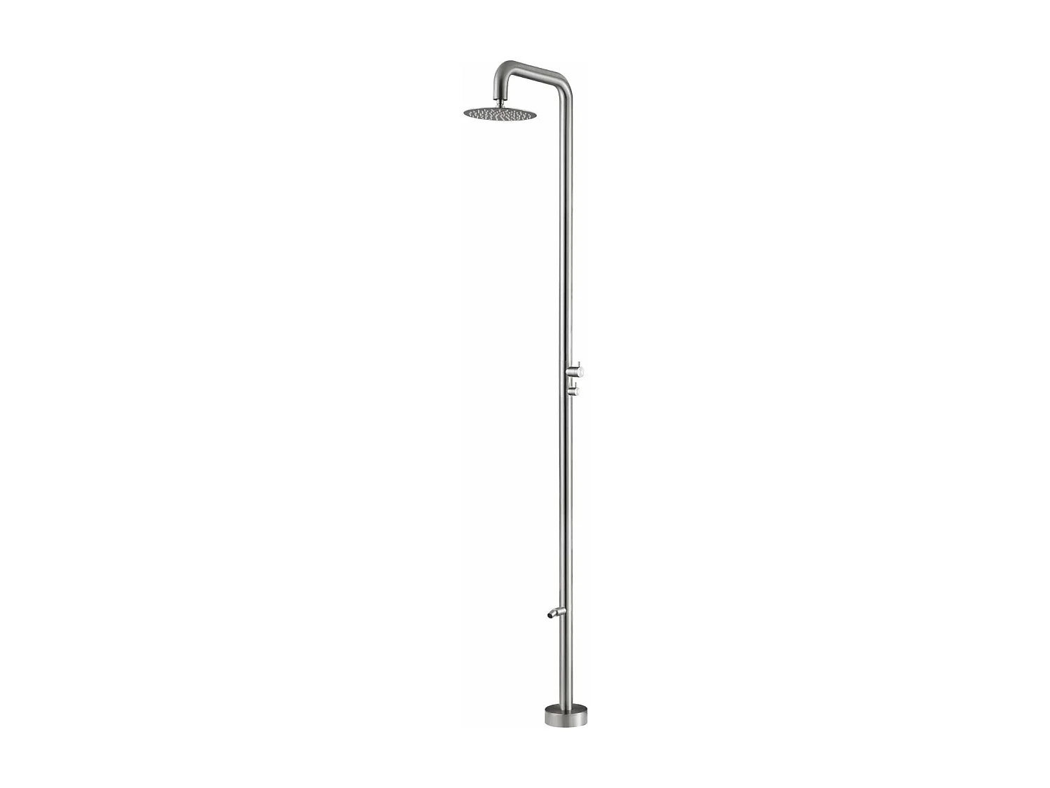 Douche de piscine Michigan en Acier Inox.S316 – Tête Ø25cm /Corps Ø50mm/H. 2,40m – Garantie 10 ans - POOLIMEX