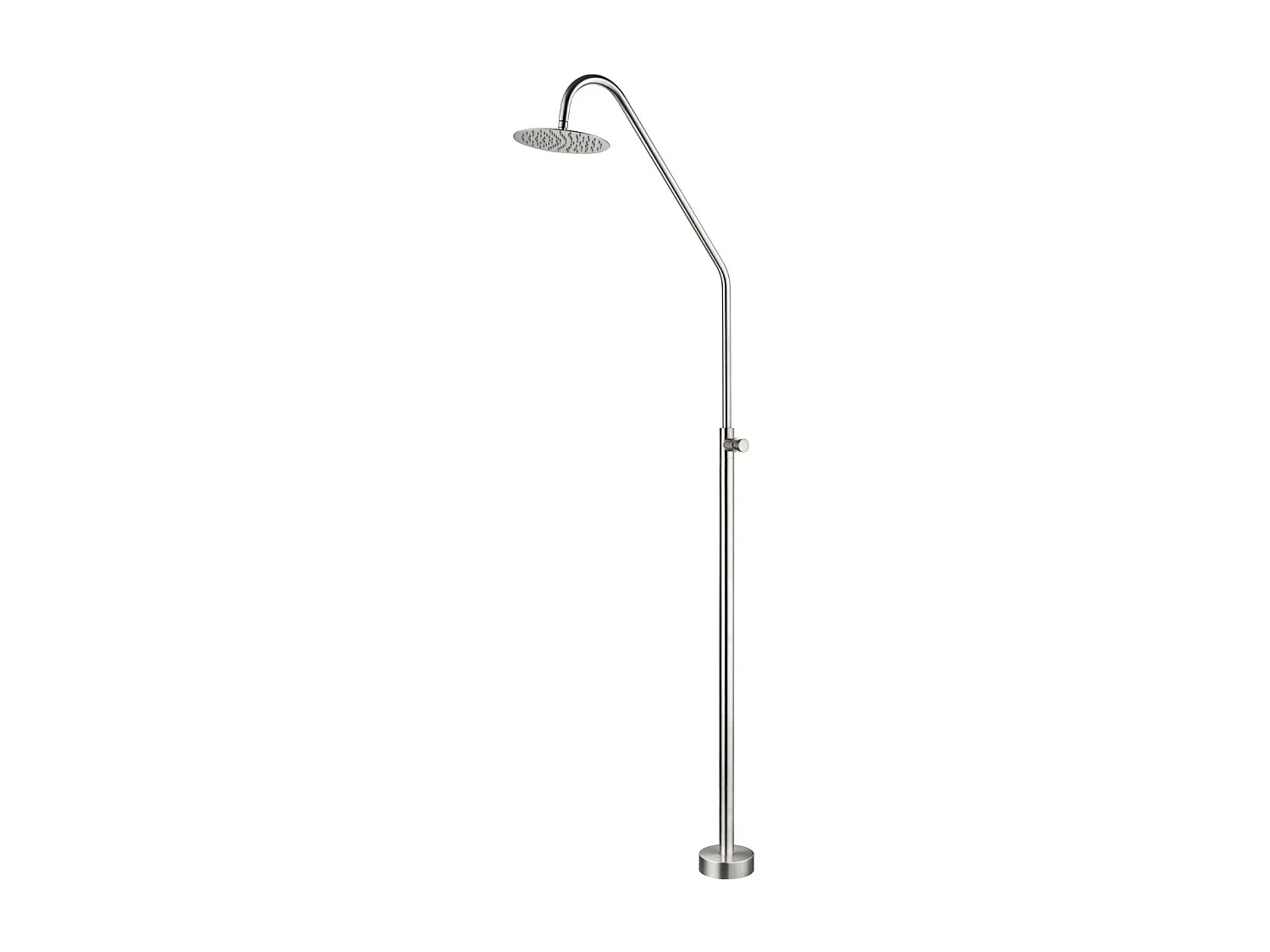 Douche de piscine Colarado en Acier Inox.S316 –Temporisé -Tête Ø25cm /Corps Ø42mm/H. 2,25m – Garantie 10 ans - POOLIMEX
