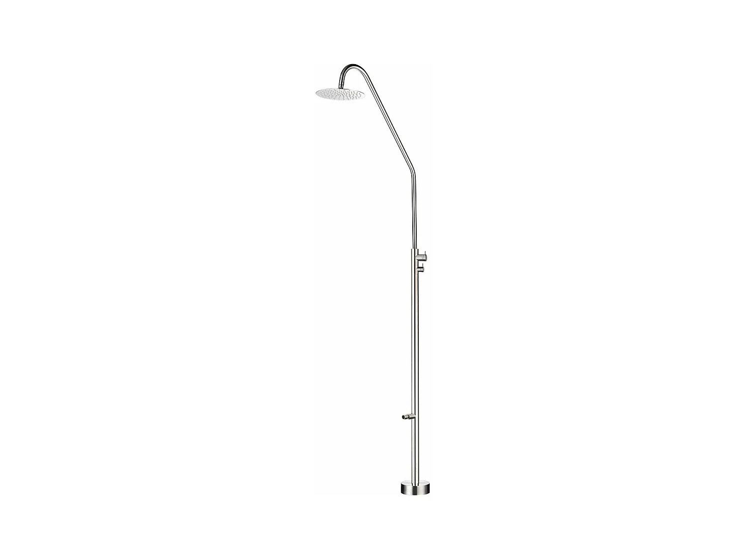 Douche de piscine Dakota en Acier Inox.S316 – Tête Ø25cm /Corps Ø42mm/H. 2,32m – Garantie 10 ans - POOLIMEX