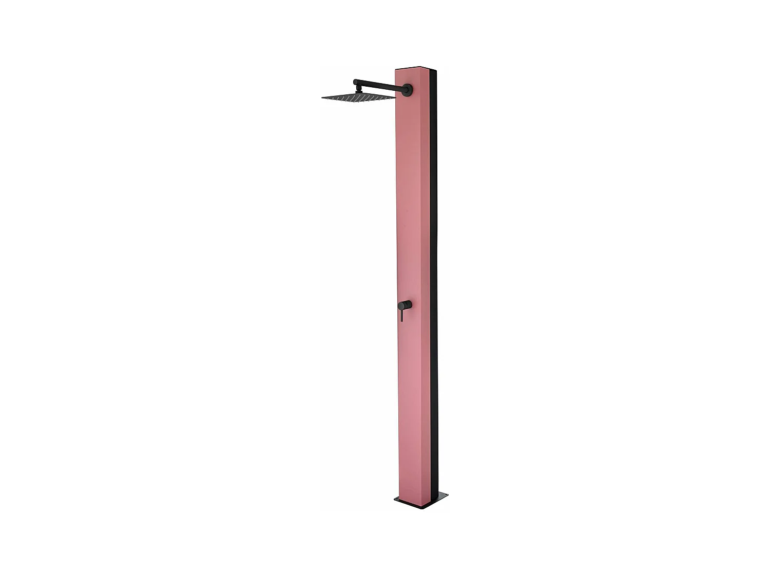 Douche de piscine Phoénix en Acier Inox.S316 Rose Corail - Solaire – Tête 25x25cm /Corps 20x20cm/H.2,21m – POOLIMEX