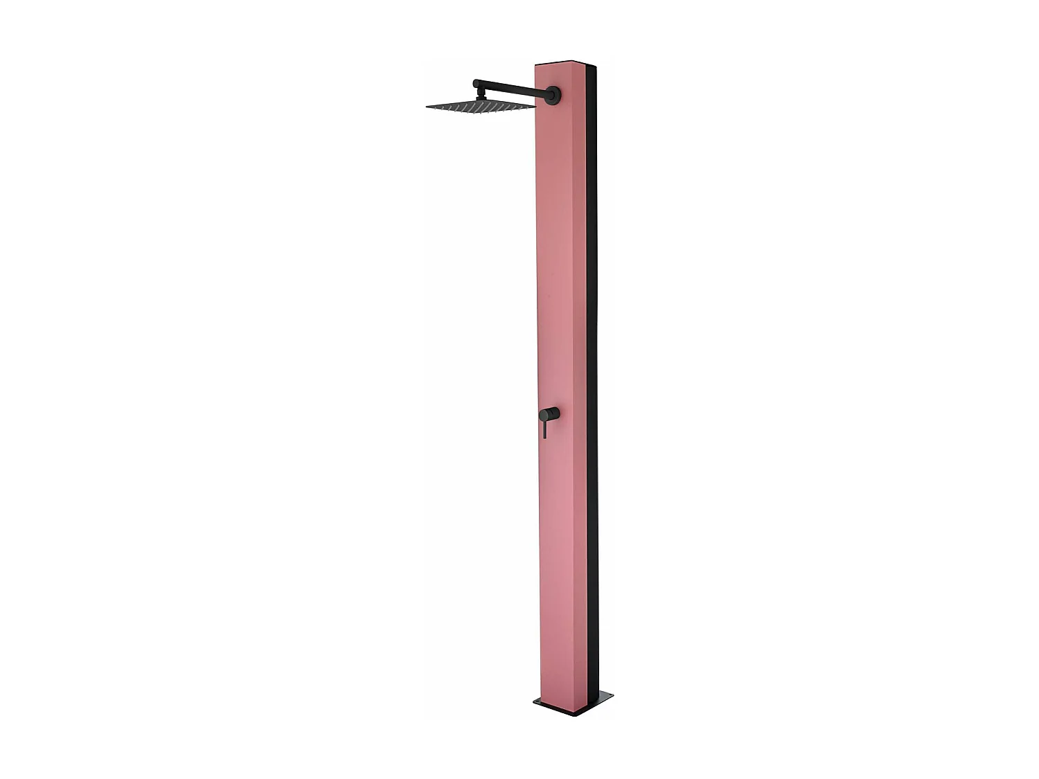 Douche de piscine Phoénix en Acier Inox.S316 Rose Corail - Solaire – Tête 25x25cm /Corps 20x20cm/H.2,21m – POOLIMEX