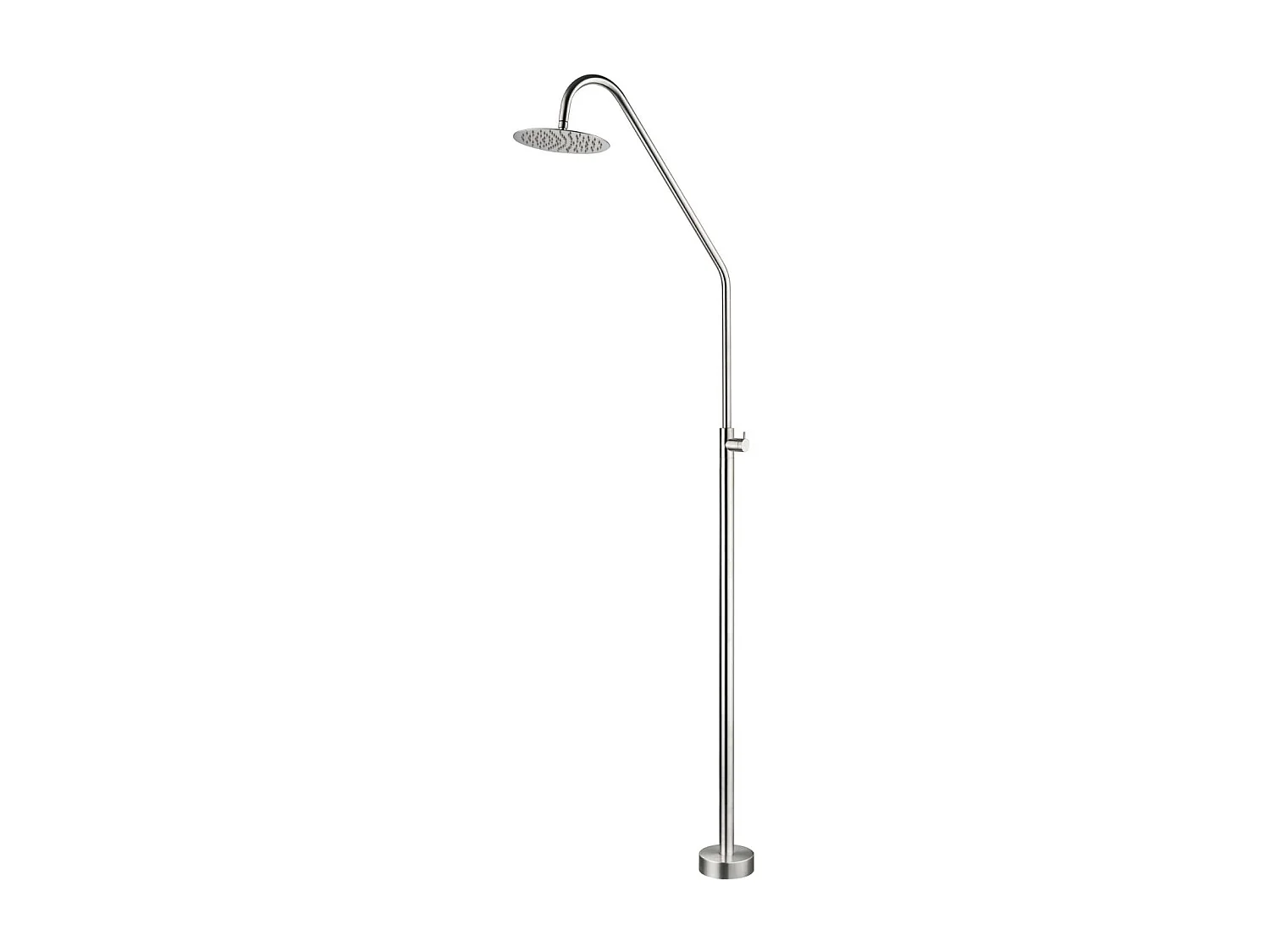 Douche de piscine Alaska en Acier Inox.S316 – Tête Ø25cm /Corps Ø42mm/H. 2,25m – Garantie 10 ans - POOLIMEX