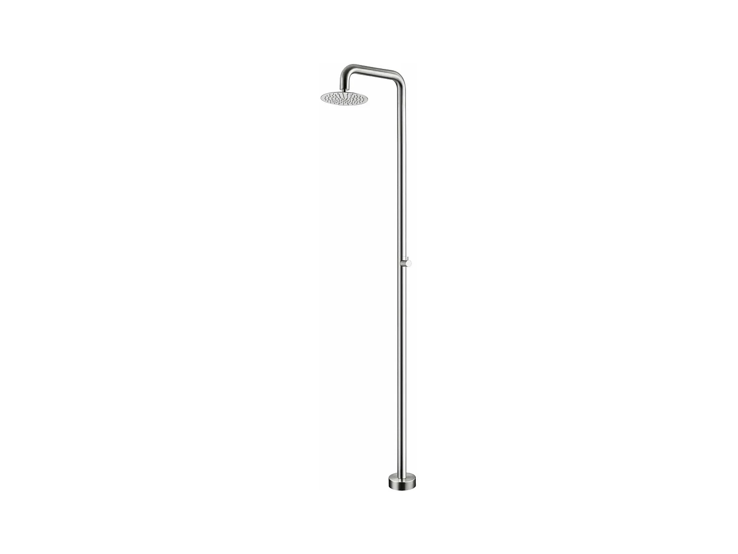Douche de piscine Oregon en Acier Inox.S316 – Tête Ø25cm /Corps Ø50mm/H. 2,34m – Garantie 10 ans - POOLIMEX