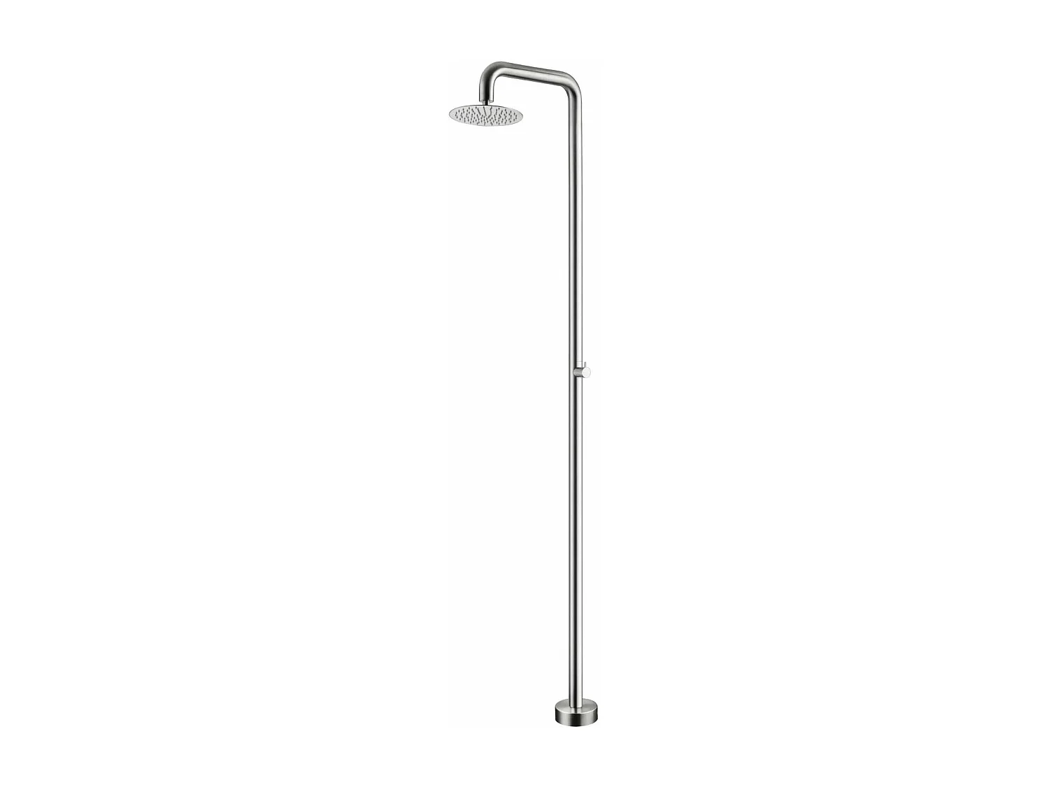 Douche de piscine Oregon en Acier Inox.S316 – Tête Ø25cm /Corps Ø50mm/H. 2,34m – Garantie 10 ans - POOLIMEX