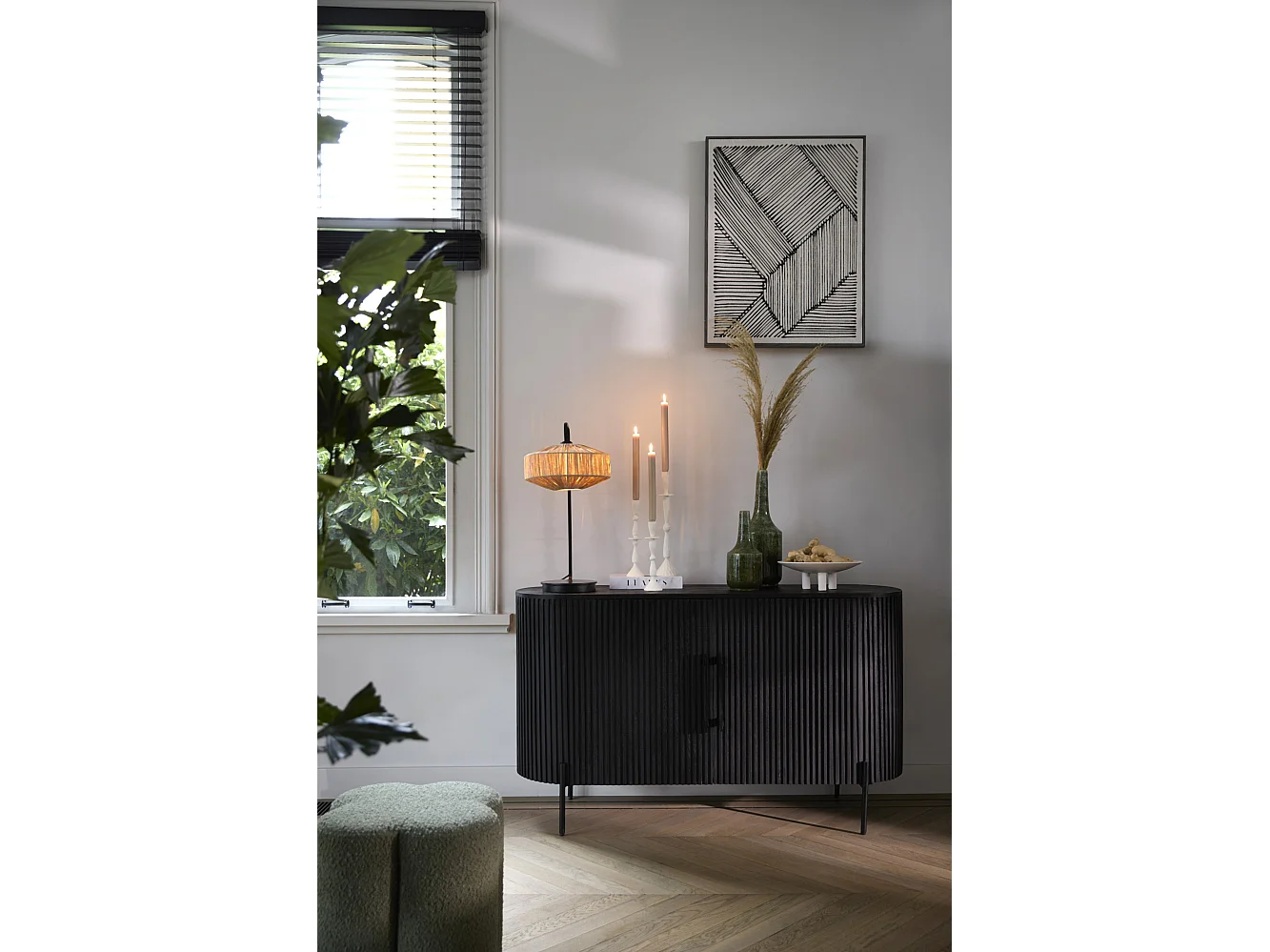 Armoire DUMOSI - 140x40x78cm - Noir