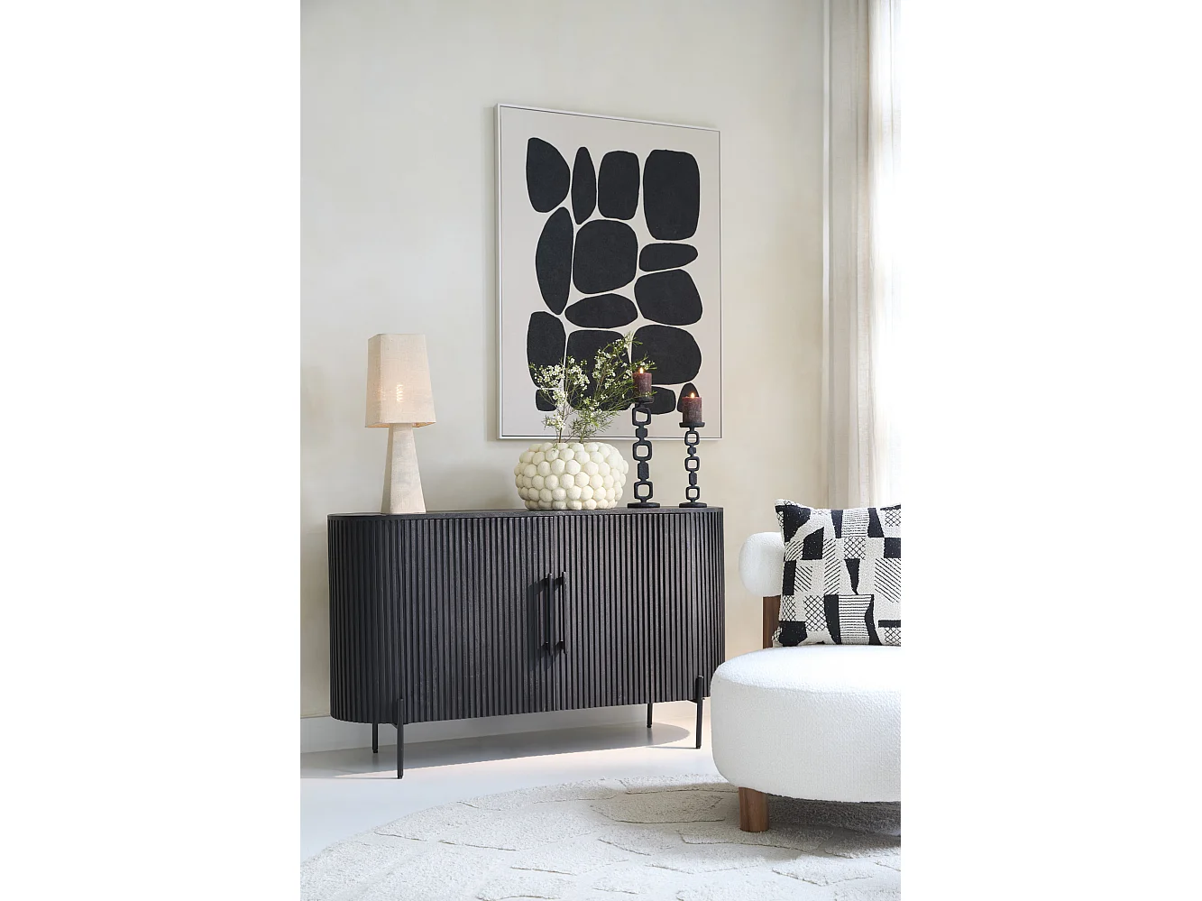 Armoire DUMOSI - 140x40x78cm - Noir