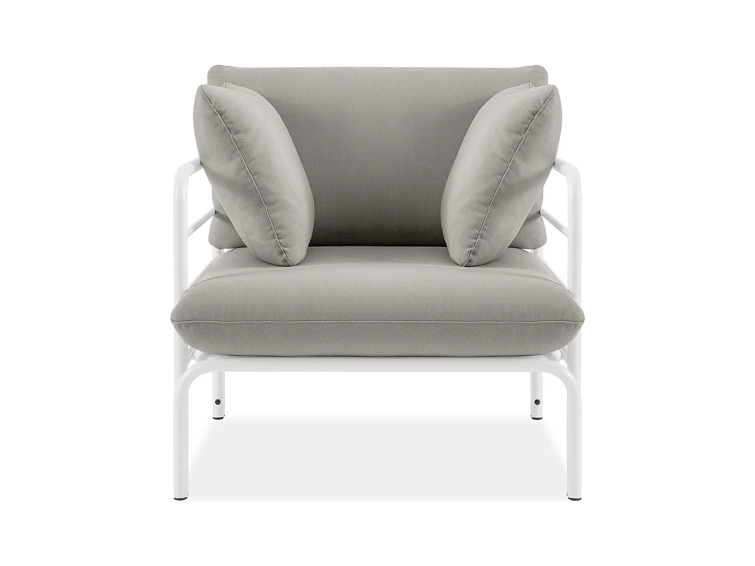 Ensemble de jardin RAMBE blanc et gris, dimensions 225x80x80 cm, design contemporain