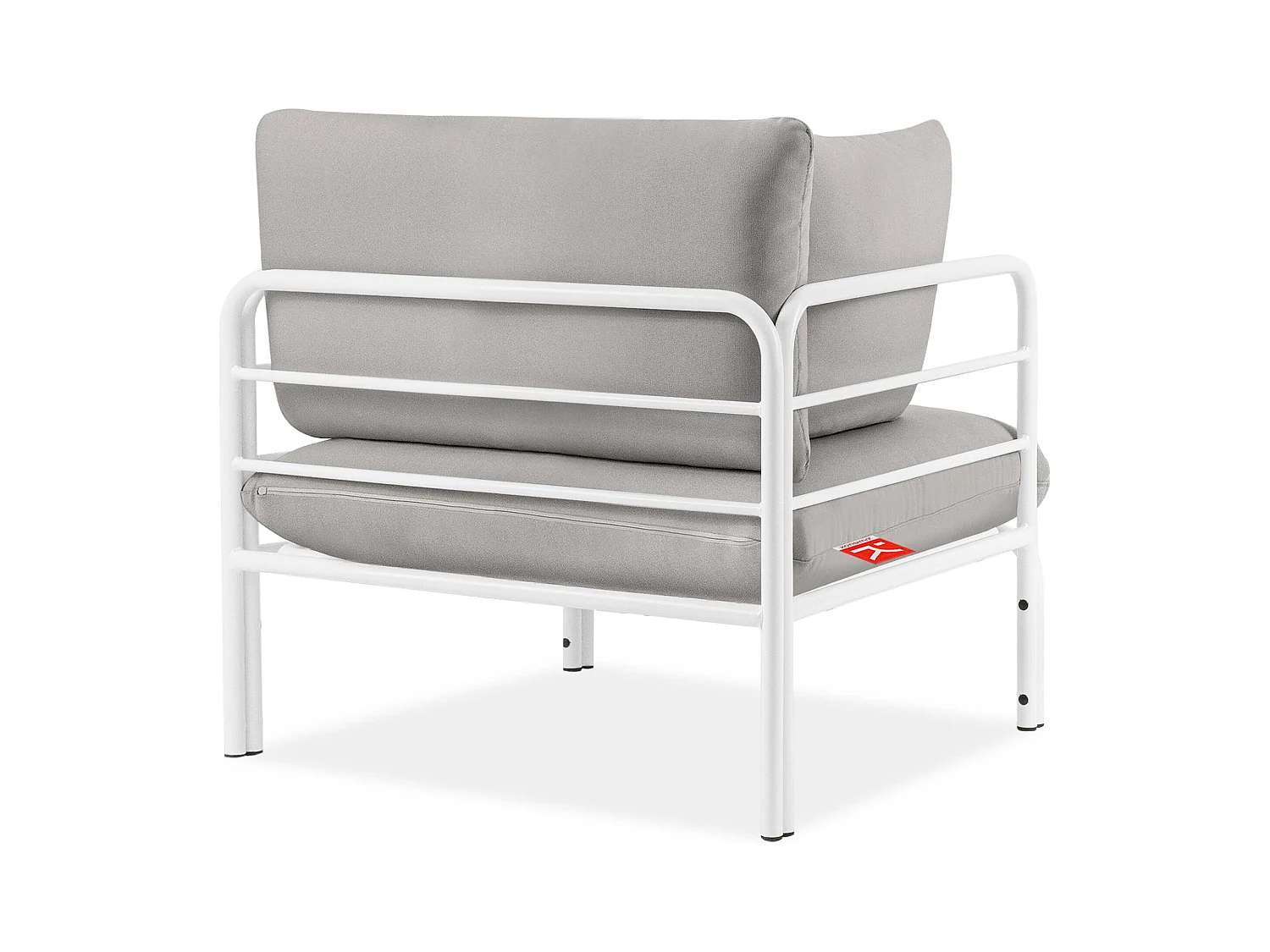 Ensemble de jardin RAMBE blanc et gris, dimensions 225x80x80 cm, design contemporain