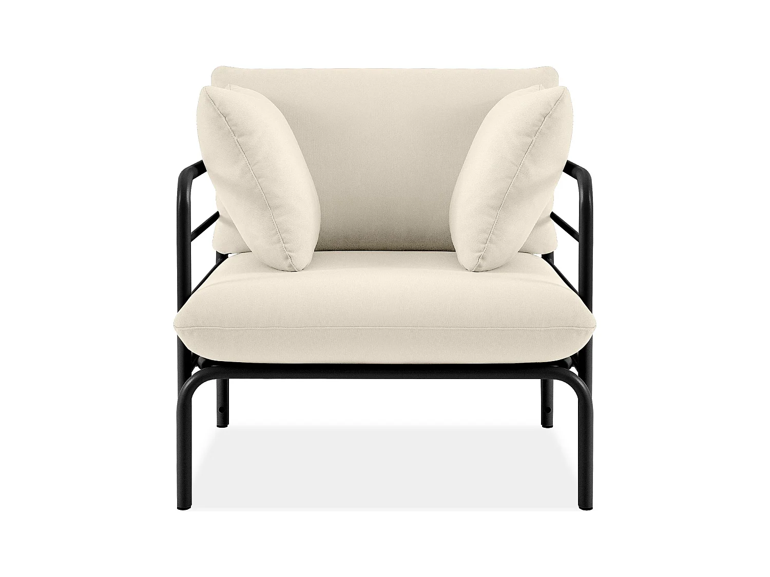 Ensemble de jardin RAMBE gris et blanc cassé, dimensions 225x80x80 cm, grand confort