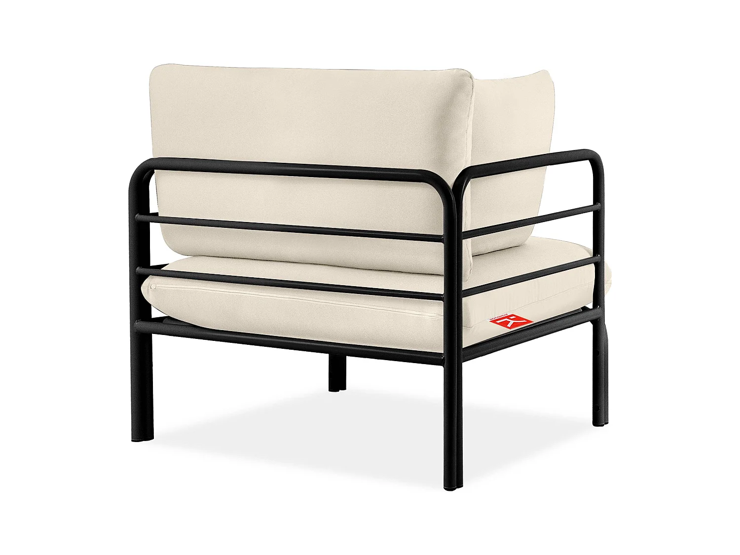 Ensemble de jardin RAMBE gris et blanc cassé, dimensions 225x80x80 cm, grand confort