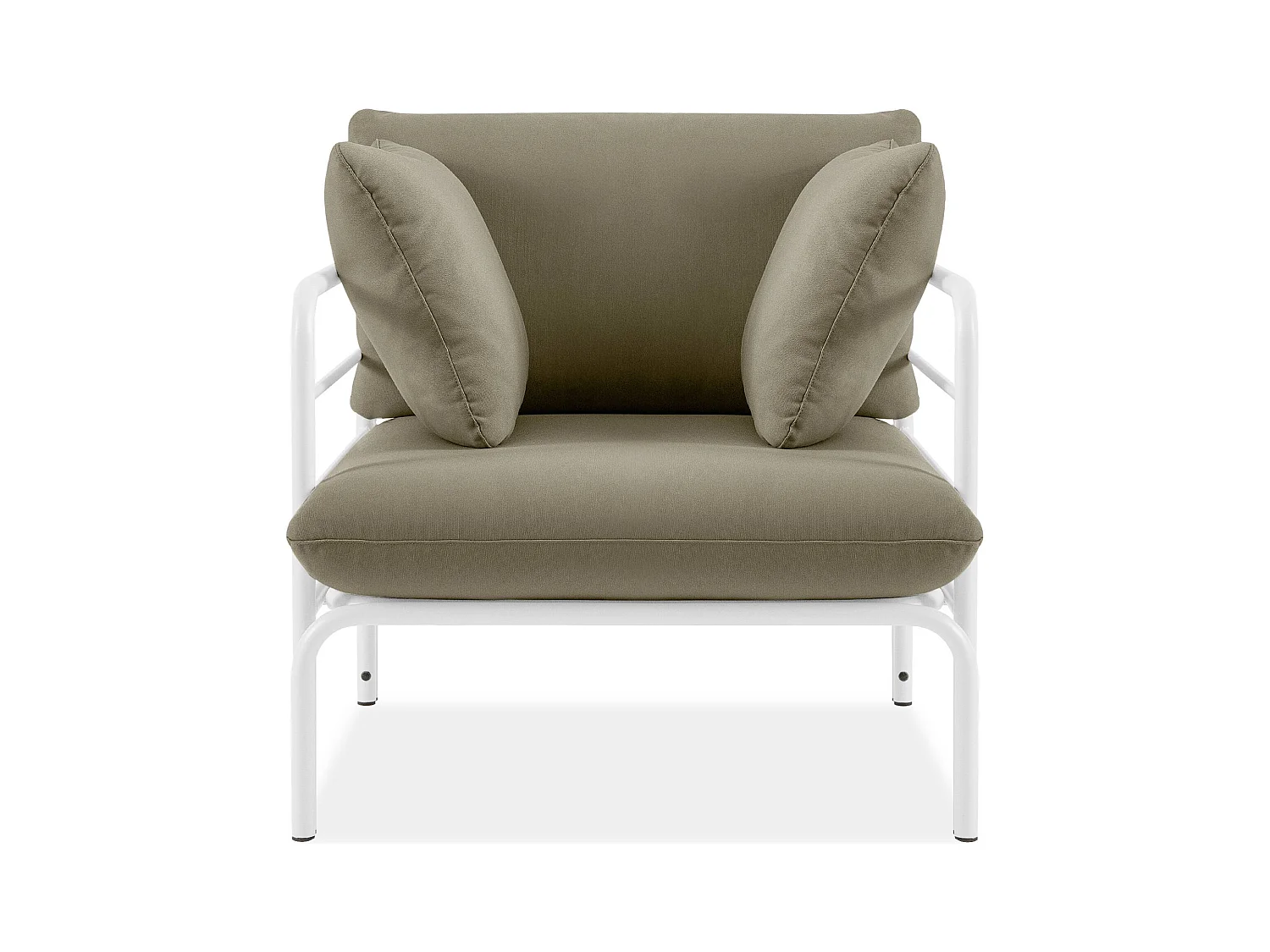 Ensemble de jardin RAMBE blanc et beige, dimensions 225x80x80 cm, idéal pour extérieur