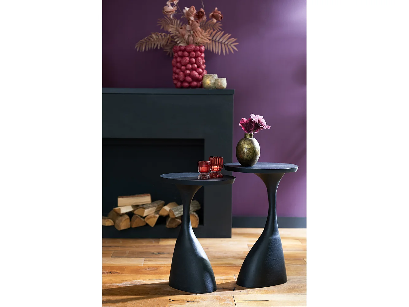 Table d'appoint MACAU - 40x33x61cm - Noir
