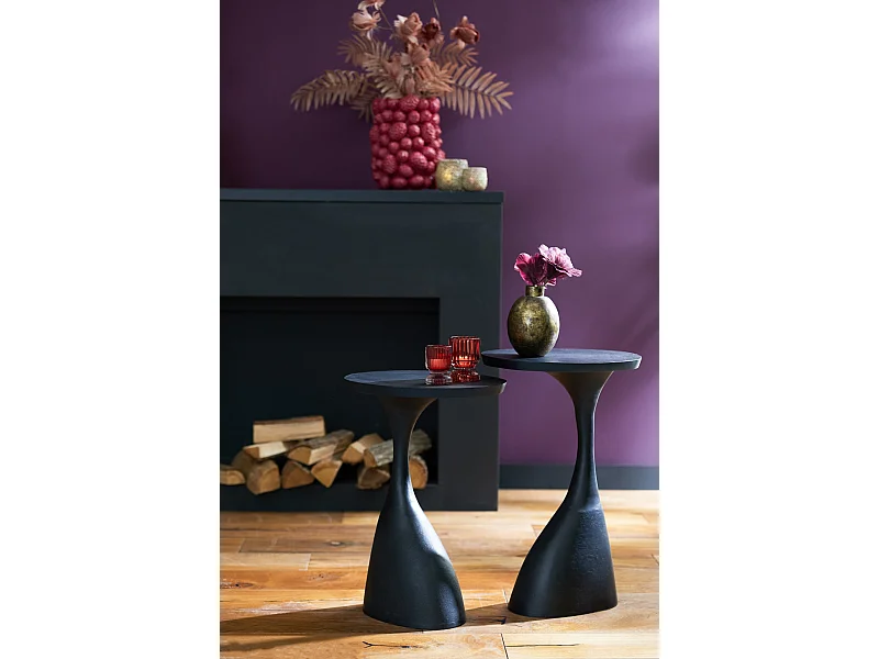 Table d'appoint MACAU - 40x33x61cm - Noir