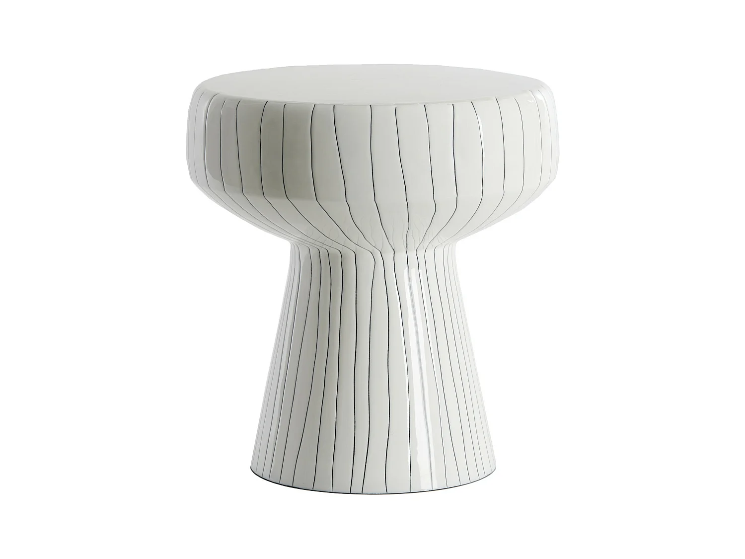 Table d'appoint DAKWA - Ø38x42cm - Blanc