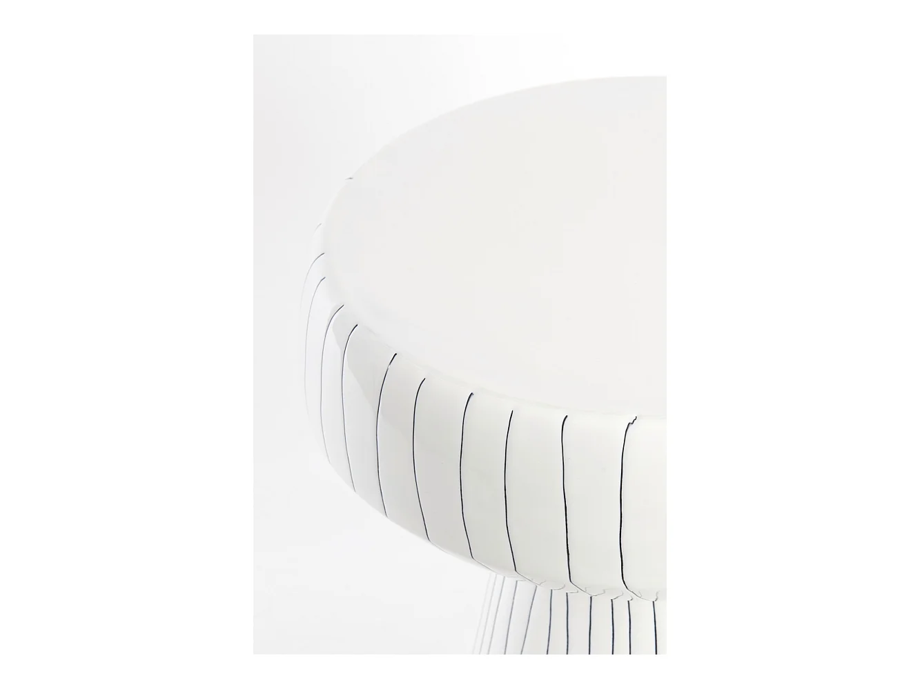 Table d'appoint DAKWA - Ø38x42cm - Blanc