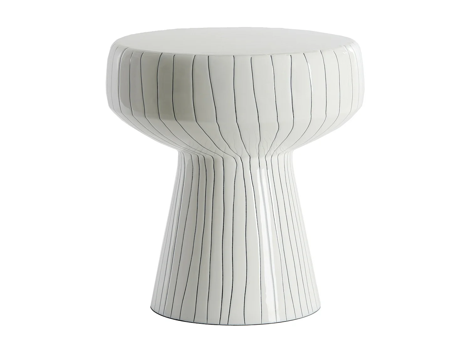 Table d'appoint DAKWA - Ø38x42cm - Blanc