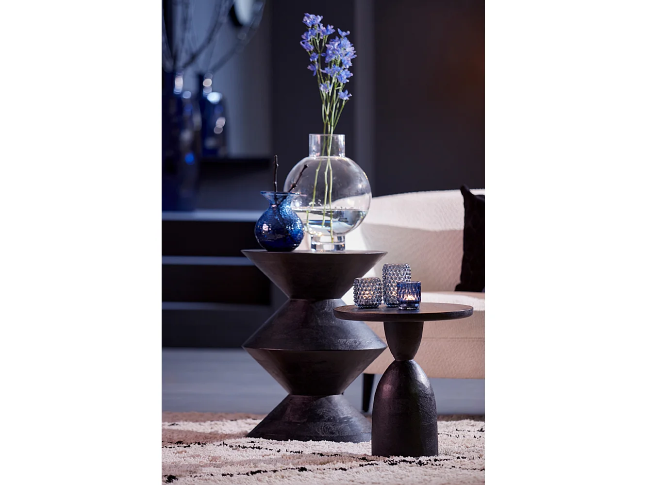 Table d'appoint LARUS - Ø45x60cm - Noir