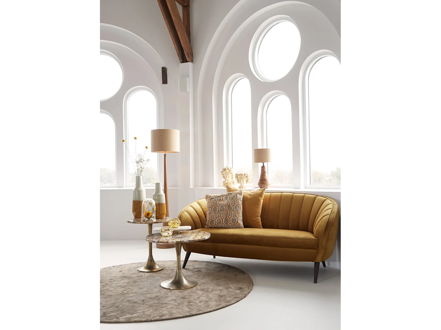 Table d'appoint RICKERD - Ø61x41cm - Jaune