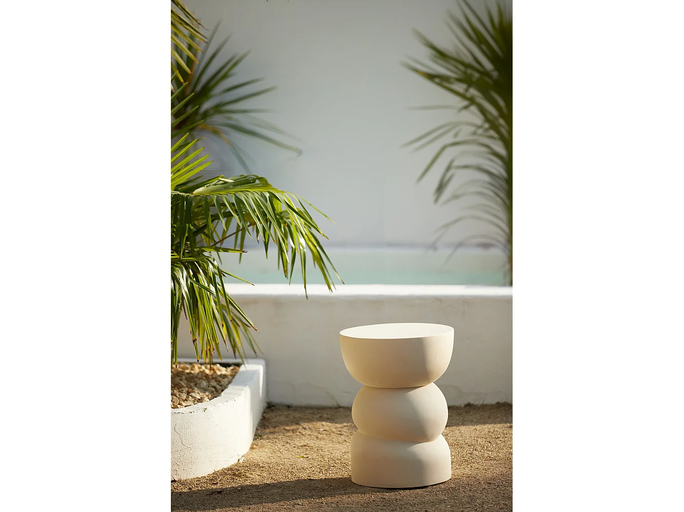 Table d'appoint AZALIO - Ø35x45cm - Blanc
