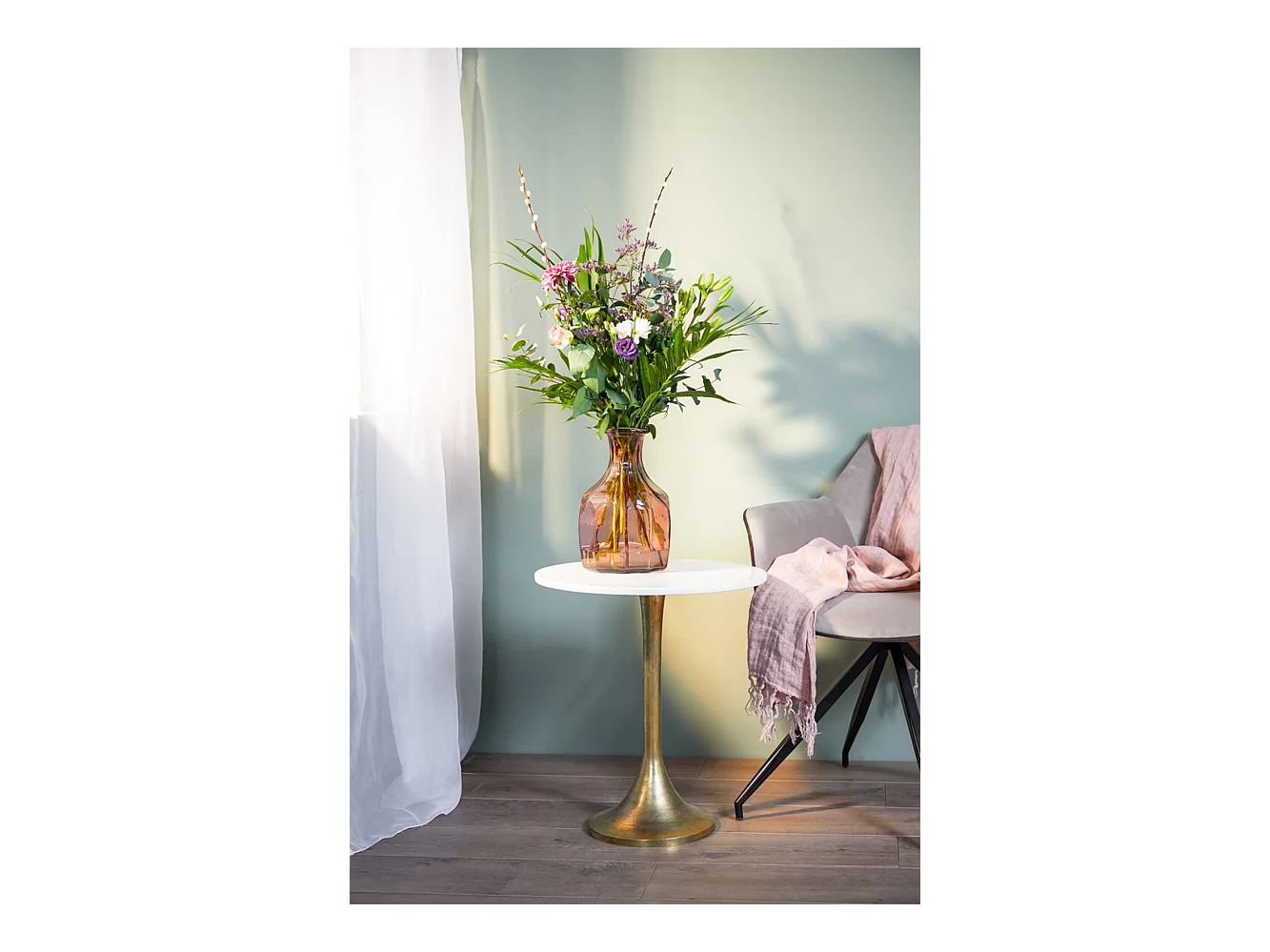 Table d'appoint RICKERD - Ø48x53cm - Blanc