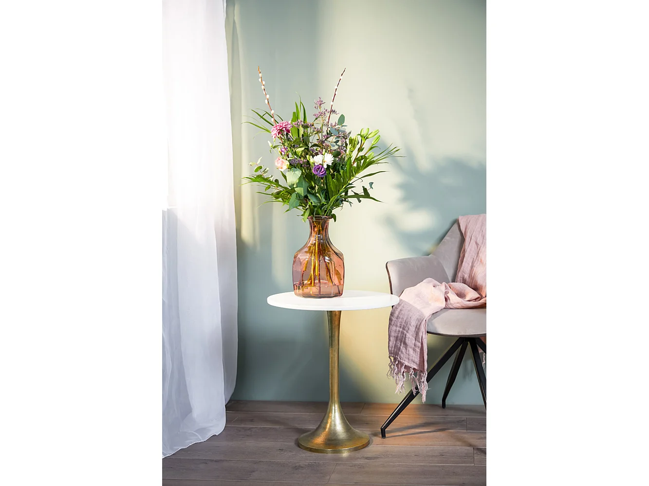 Table d'appoint RICKERD - Ø48x53cm - Blanc