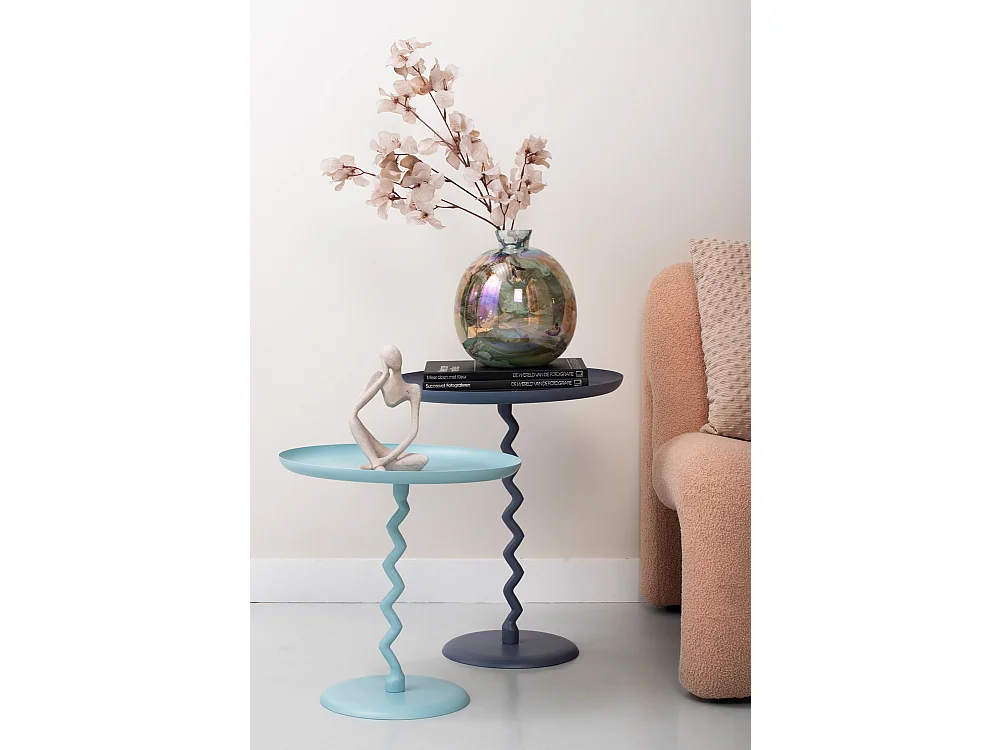 Table d'appoint Zig Zag Large - Bleu nuit