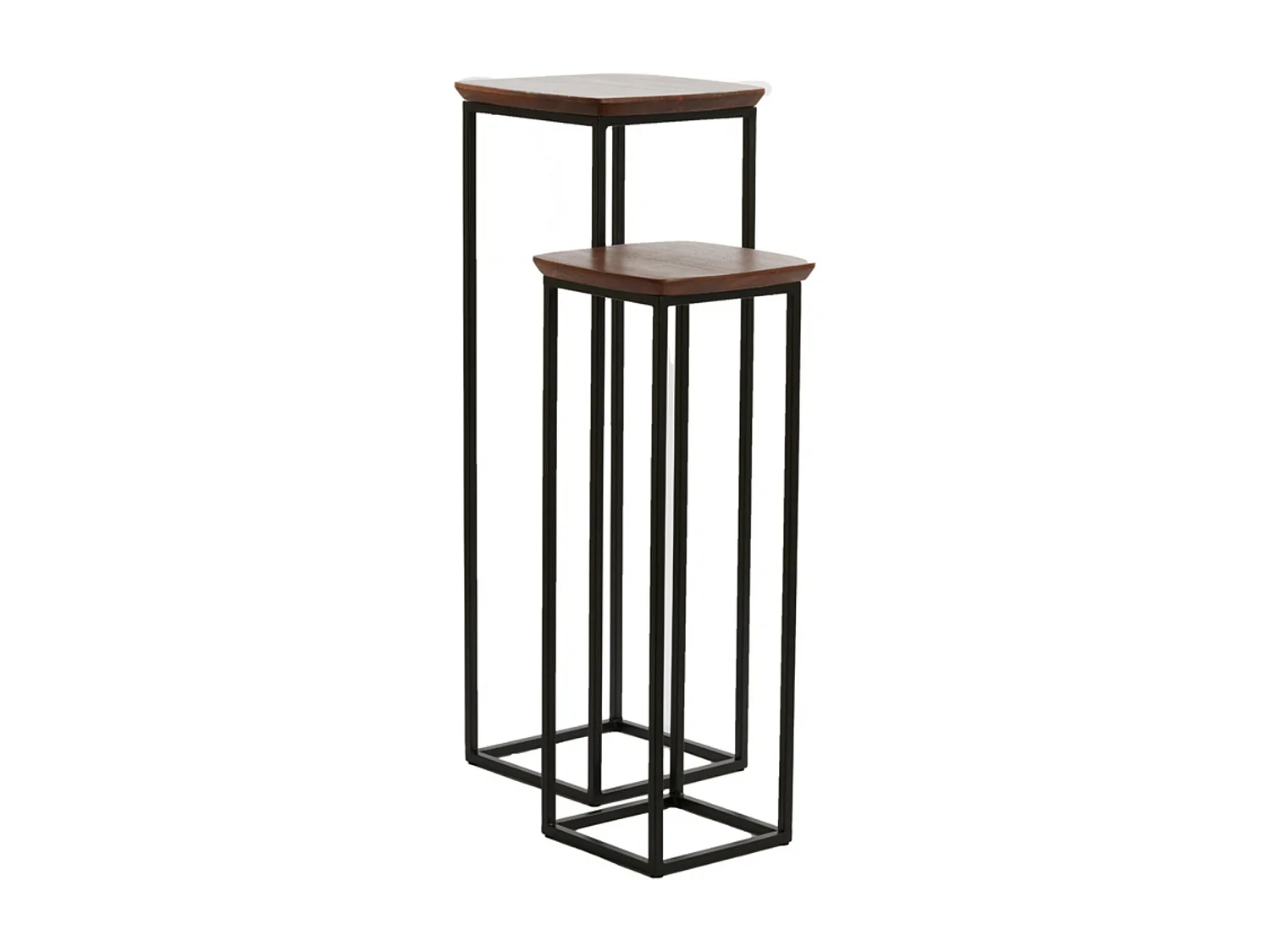 Colonne QUENZA - Ø35x100cm - Marron - Lot de 2