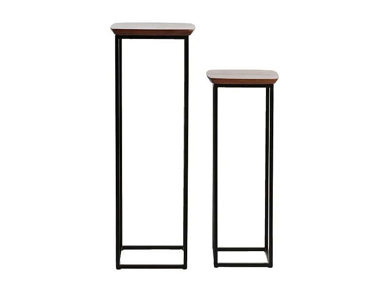 Colonne QUENZA - Ø35x100cm - Marron - Lot de 2