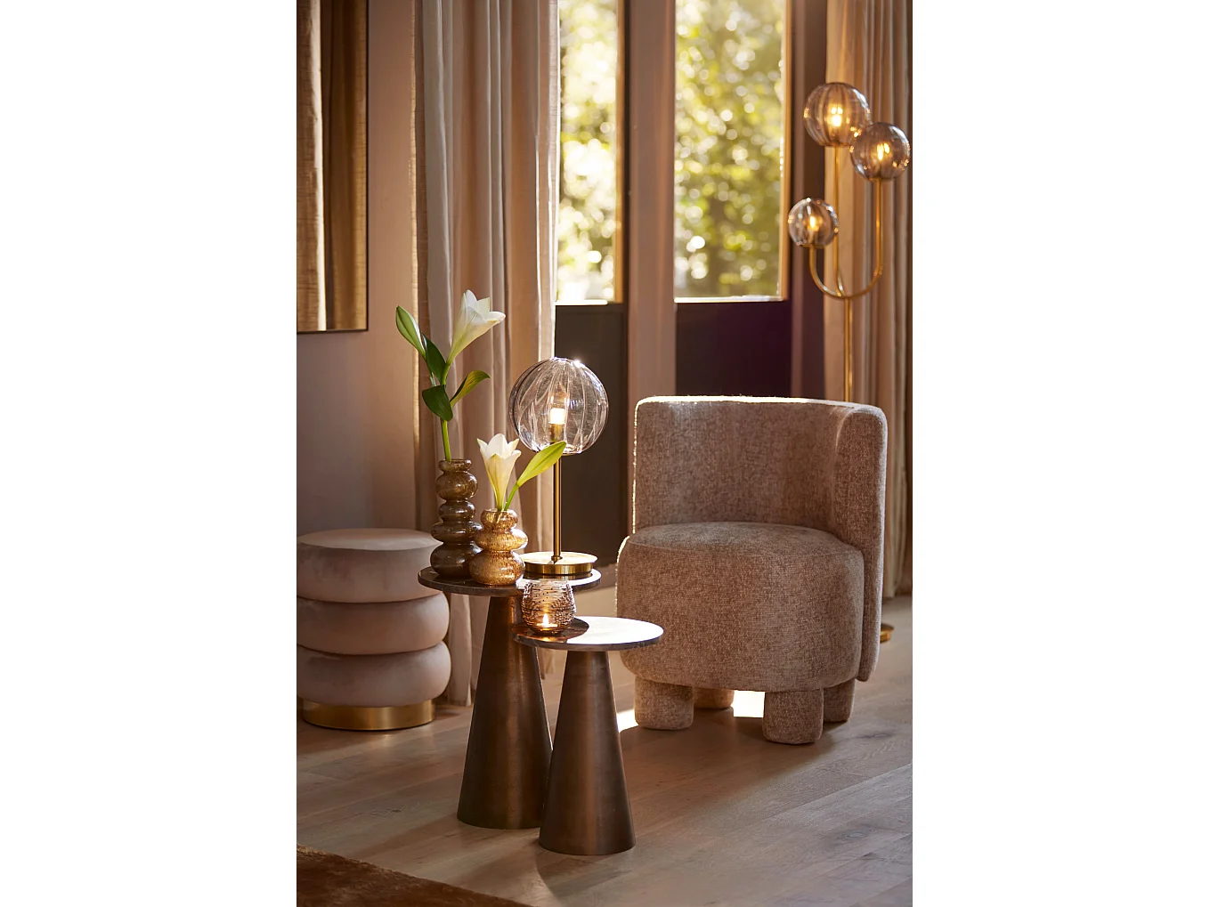 Table d'appoint YNEZ - Ø29x43cm - Marron