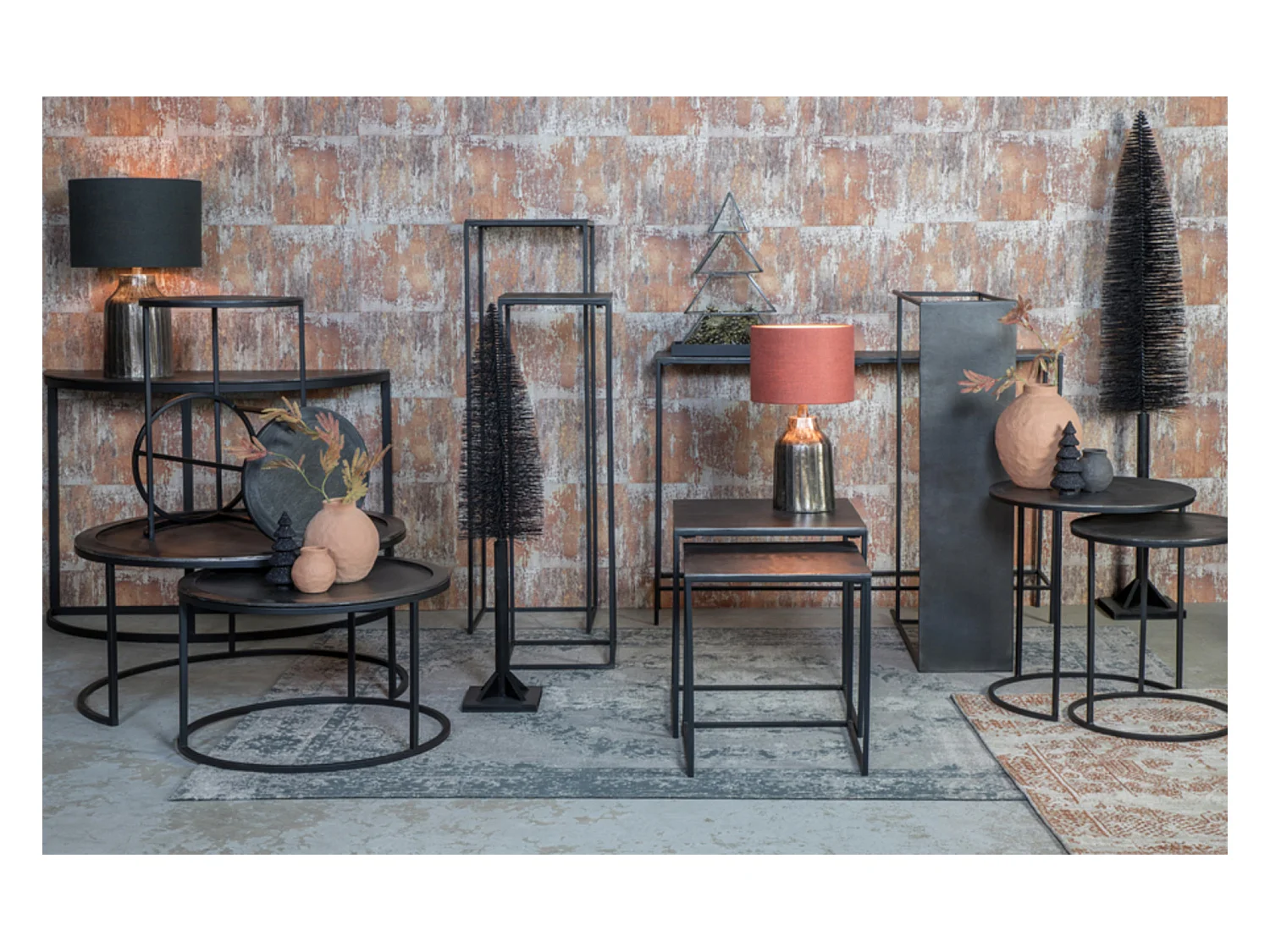 Colonne BOCA - Ø35x120cm - Noir - Lot de 2