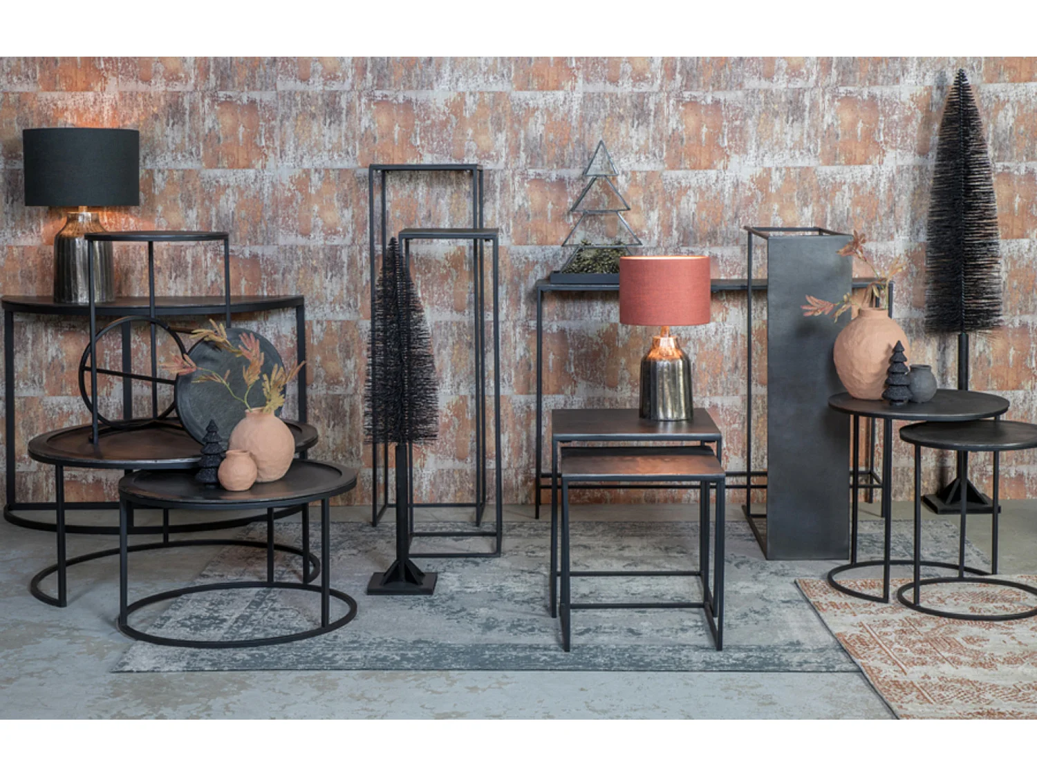 Colonne BOCA - Ø35x120cm - Noir - Lot de 2