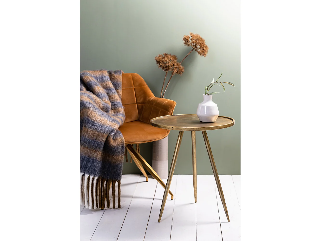 Table d'appoint ENVIRA - Ø51x60cm - Or