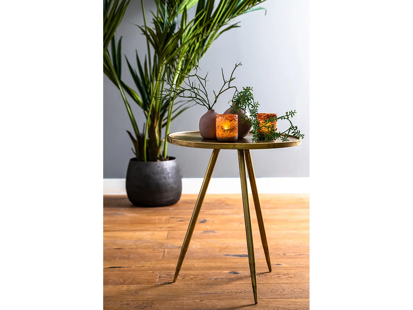 Table d'appoint ENVIRA - Ø51x60cm - Or