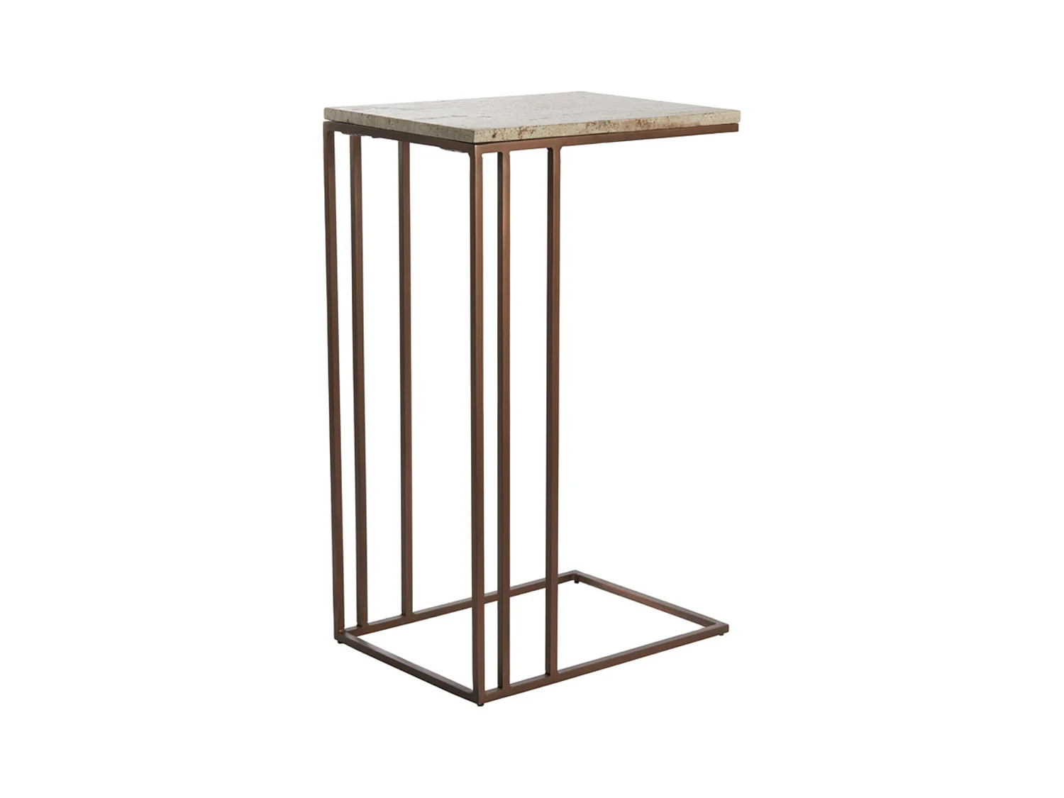 Bijzettafel ROSHAN - 41x31x66cm - Bruin