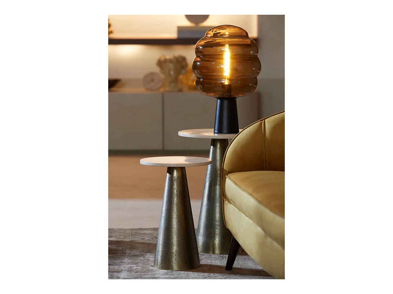 Table d'appoint YNEZ - Ø36x51cm - Marron