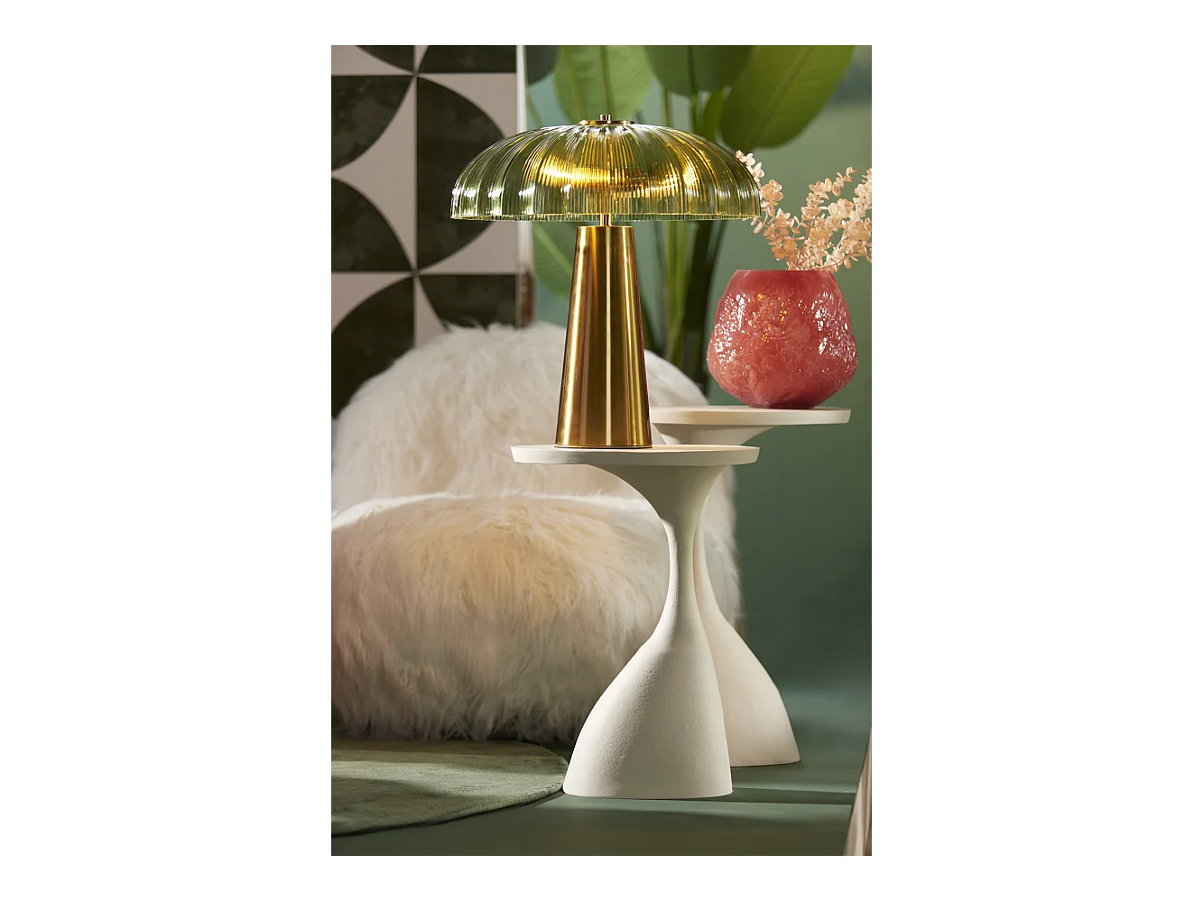 Table d'appoint MACAU - 40x33x61cm - Blanc