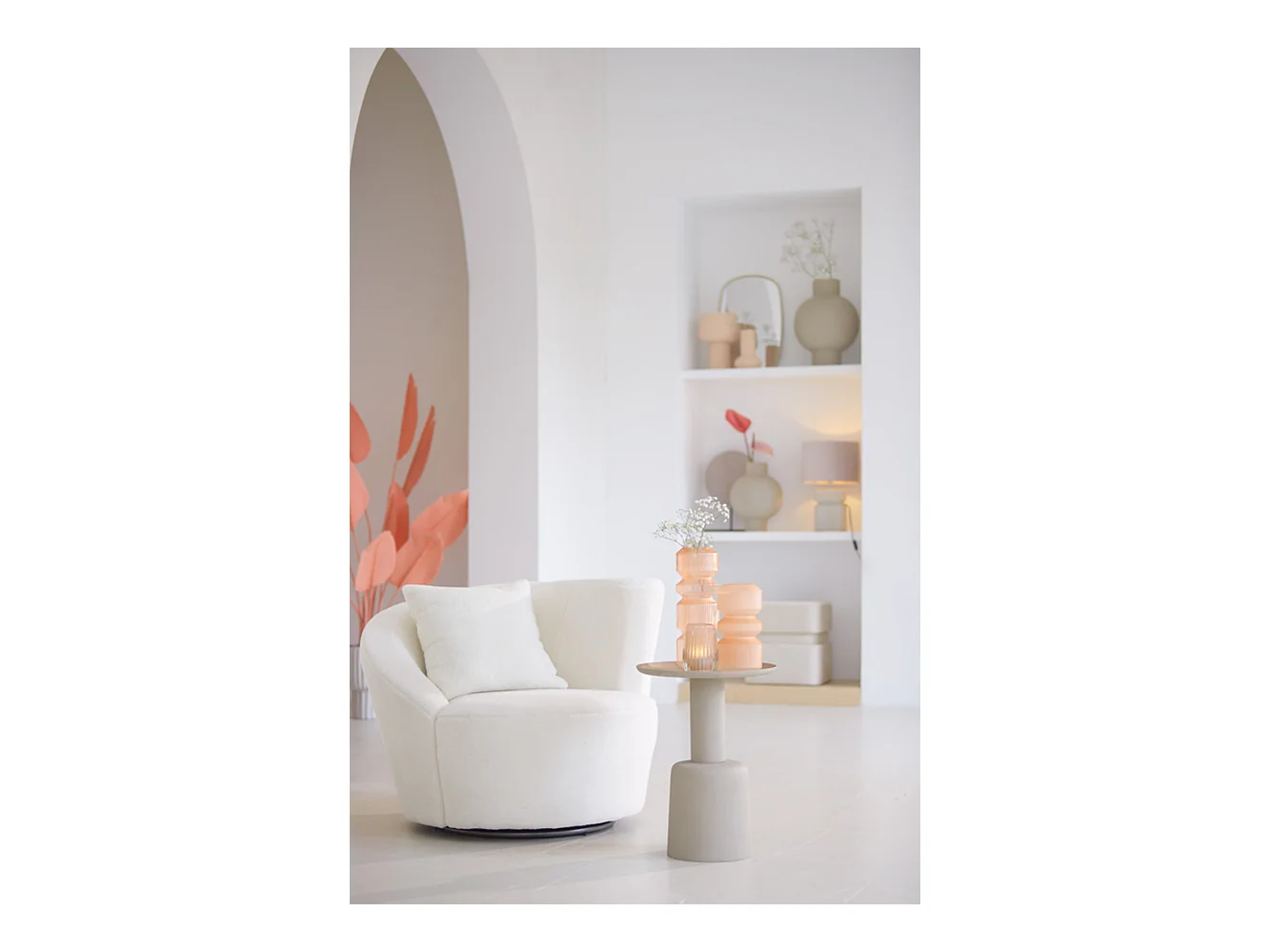 Table d'appoint MILAKI - Ø39x52cm - Gris