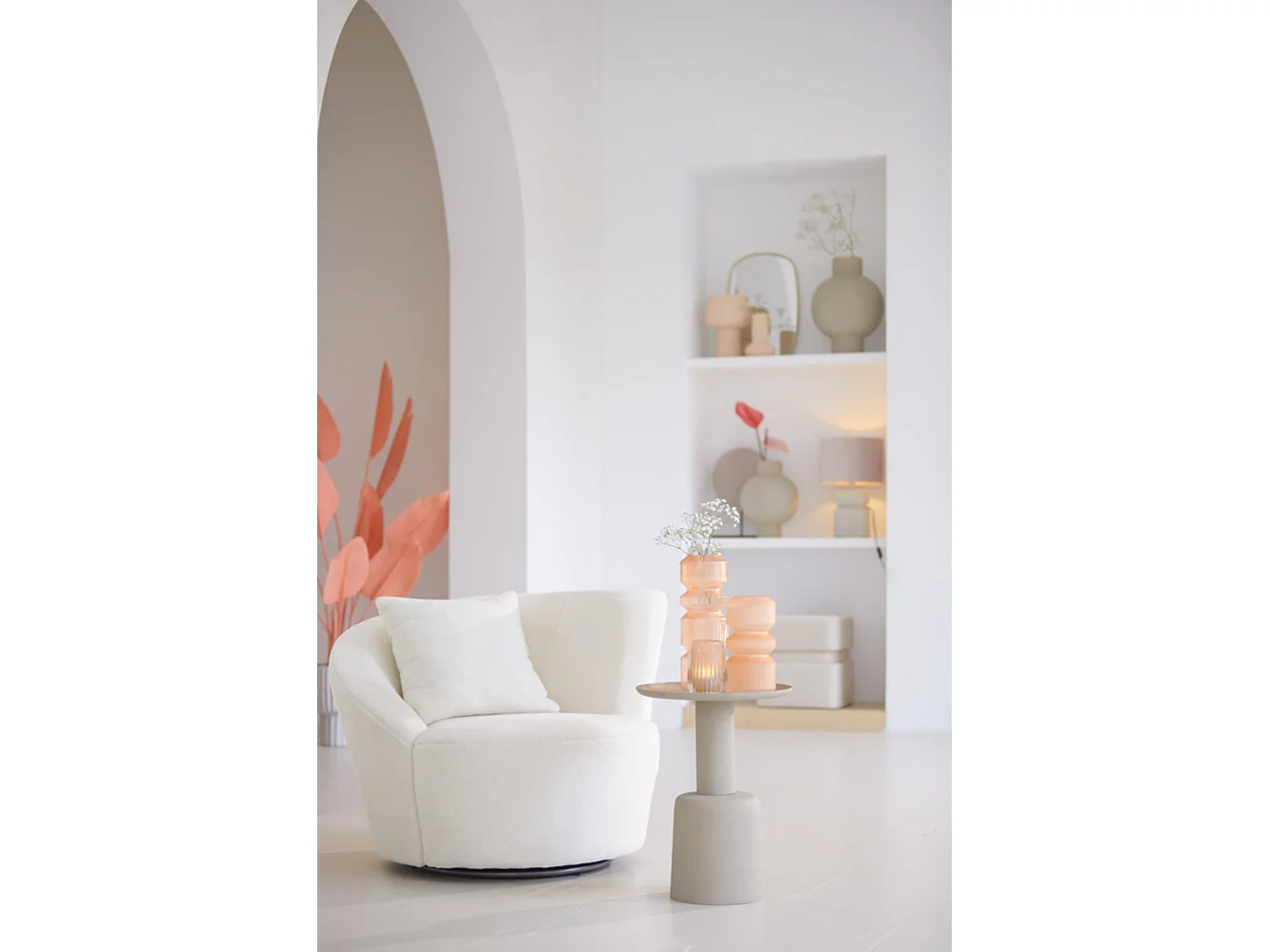 Table d'appoint MILAKI - Ø39x52cm - Gris