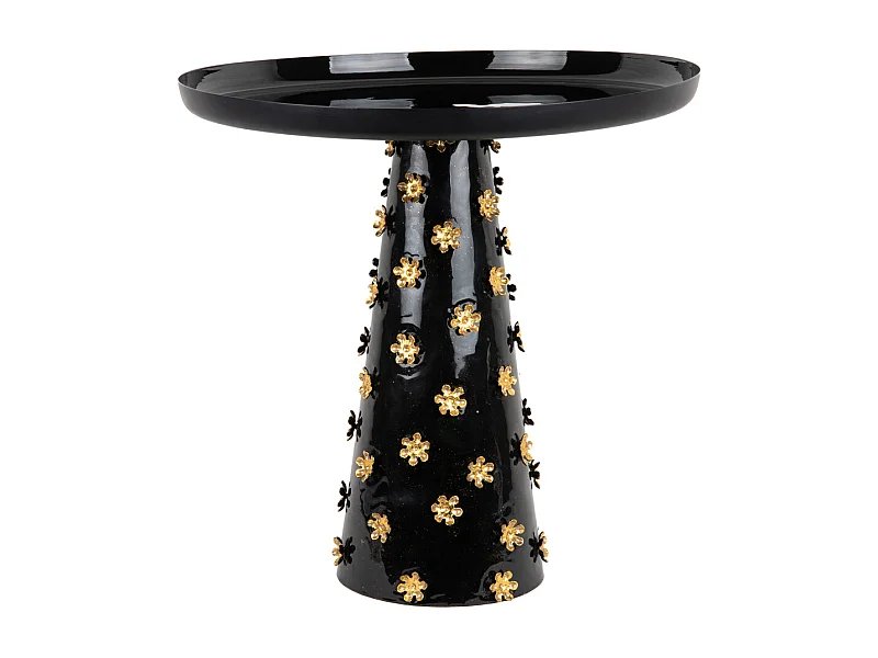 Beistelltisch Golden Flowers - Schwarz