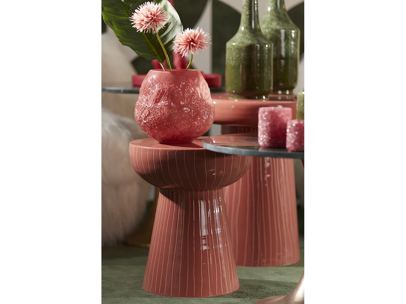 Bijzettafel NUNOA - Ø35x41cm - Rood